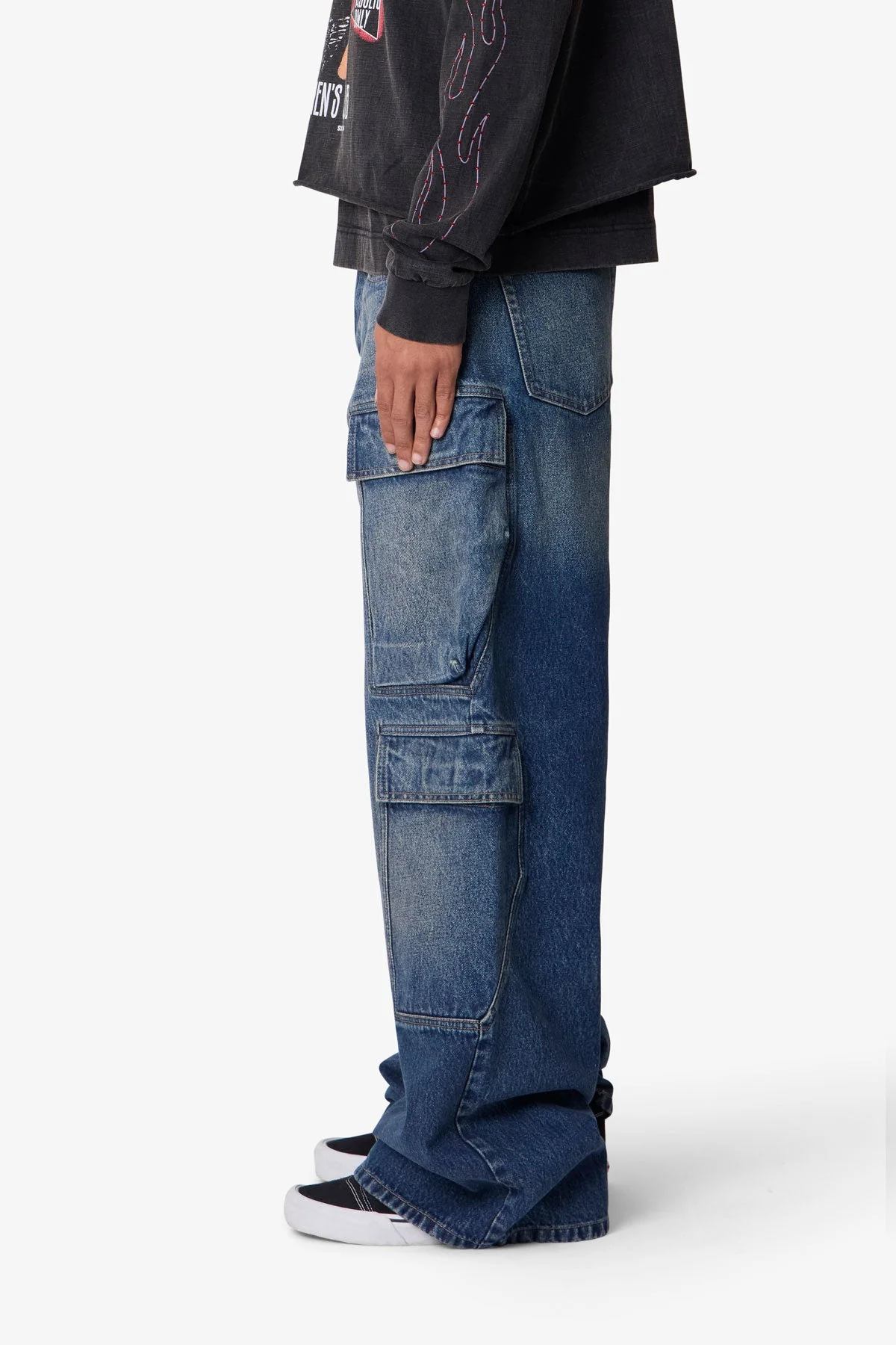 Baggy Cargo Denim - Blue - Image 4