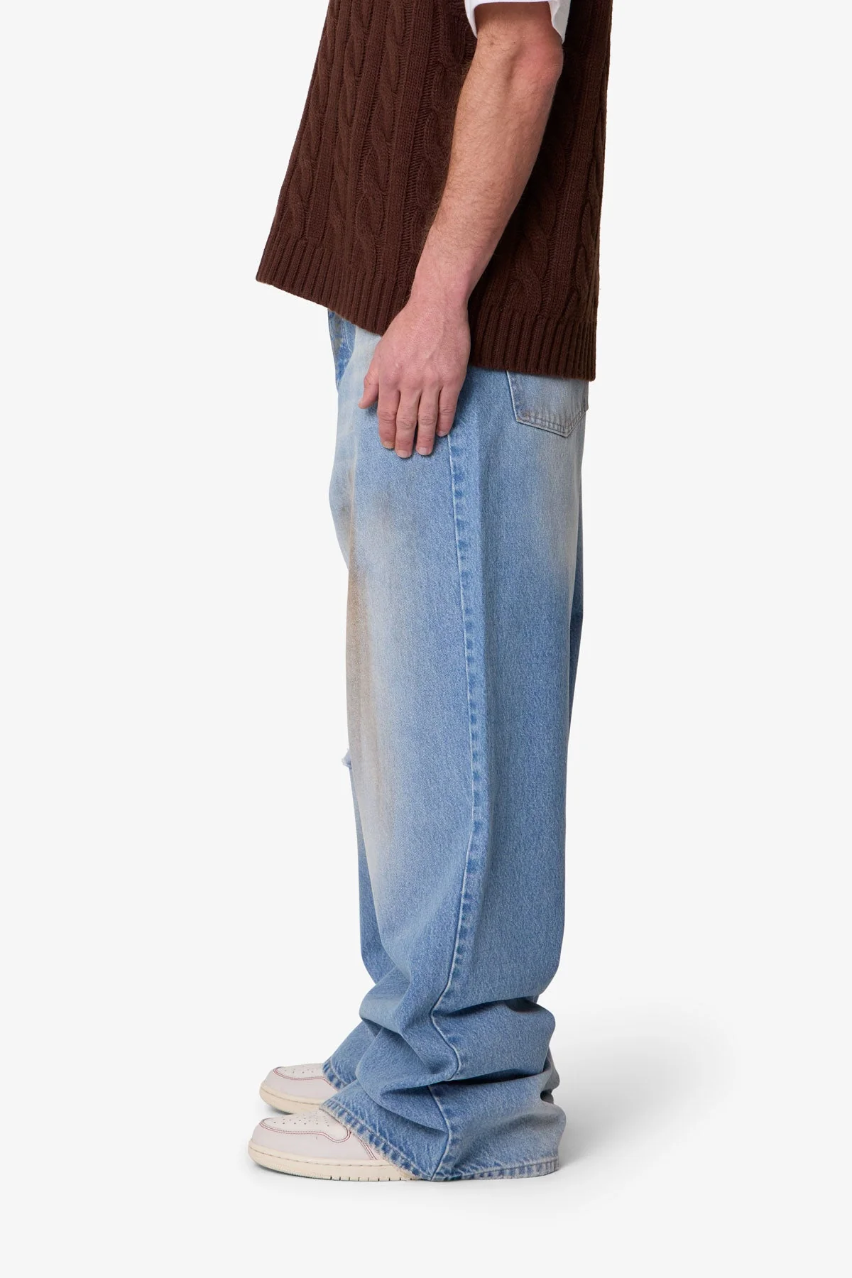 Baggy Distressed Rave Denim - Washed Blue - Image 4