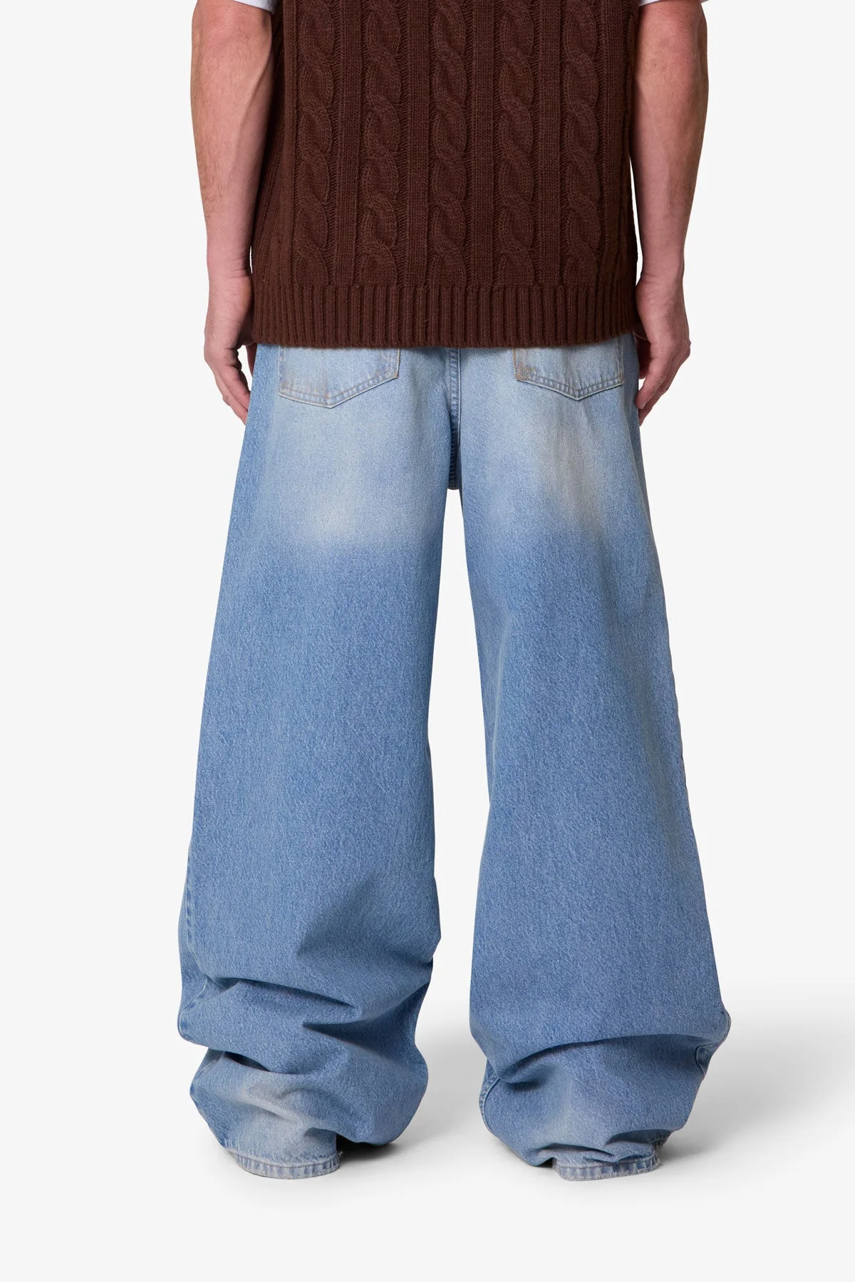 Baggy Distressed Rave Denim - Washed Blue - Image 5