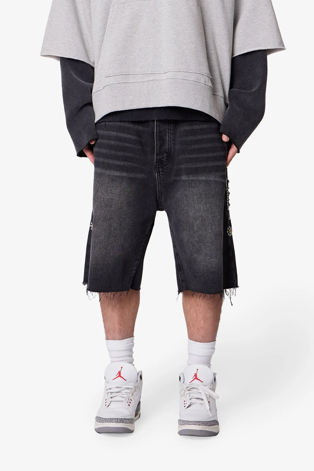 Baggy Mojave Denim Shorts - Black - Image 3