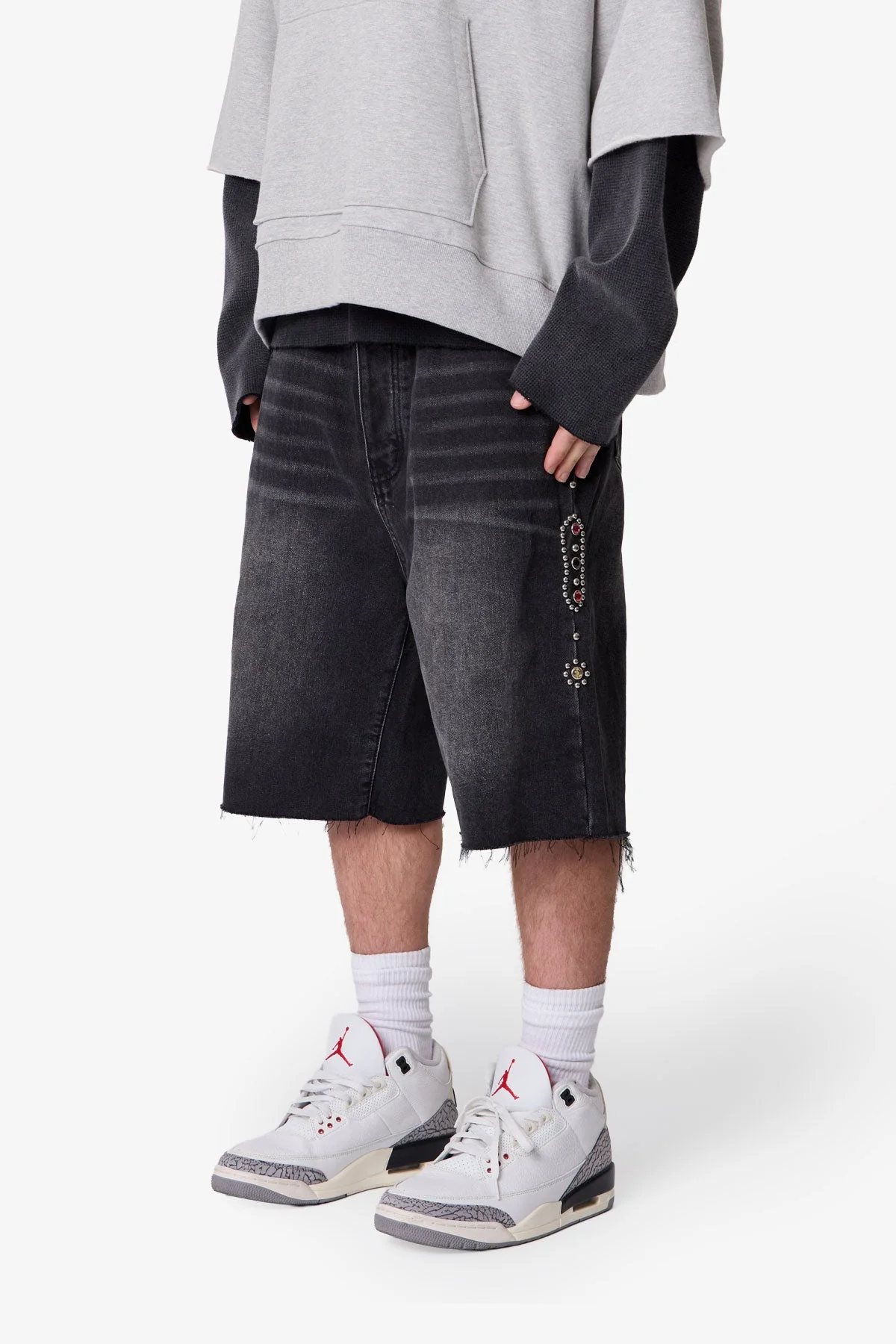 Baggy Mojave Denim Shorts - Black - Image 4