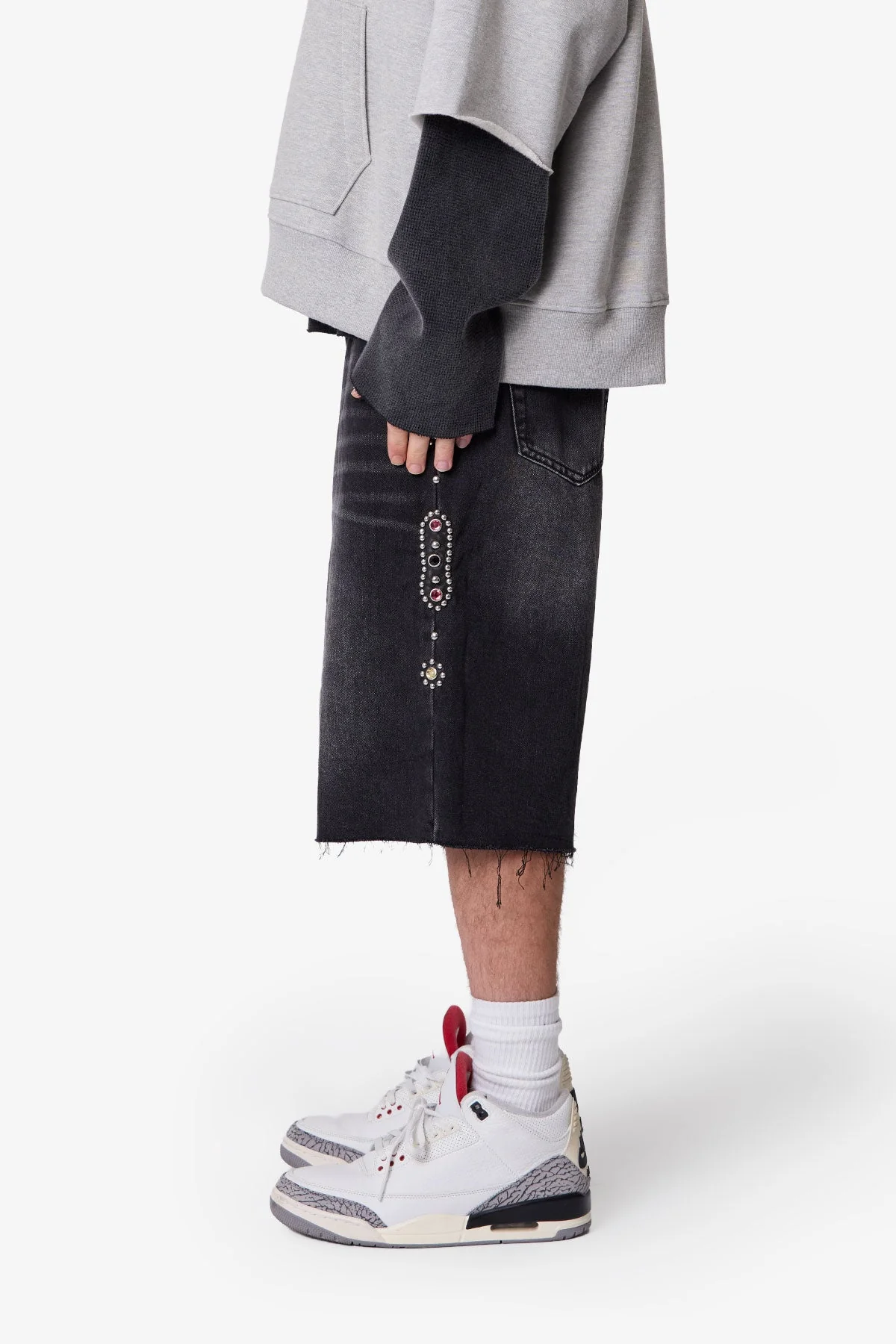 Baggy Mojave Denim Shorts - Black - Image 5