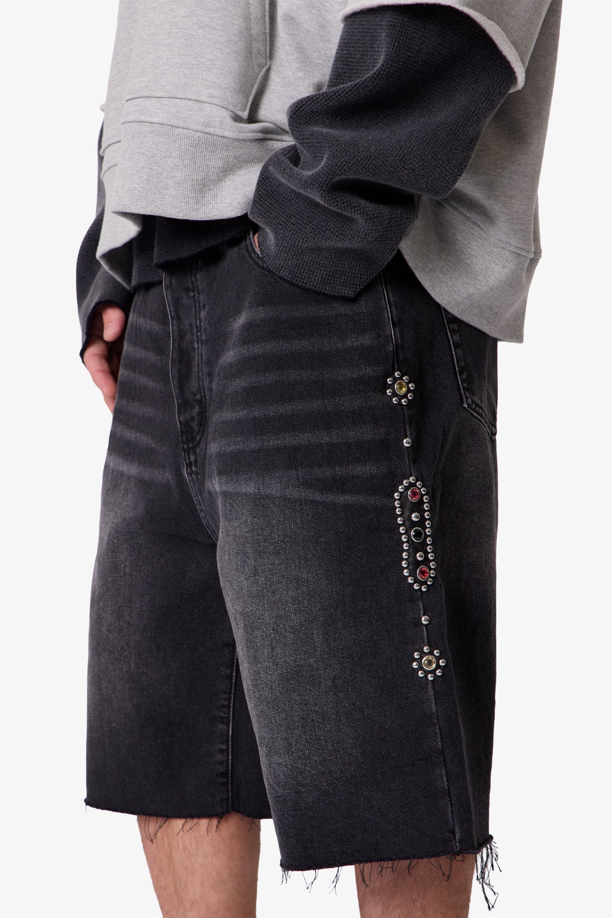 Baggy Mojave Denim Shorts - Black - Image 7