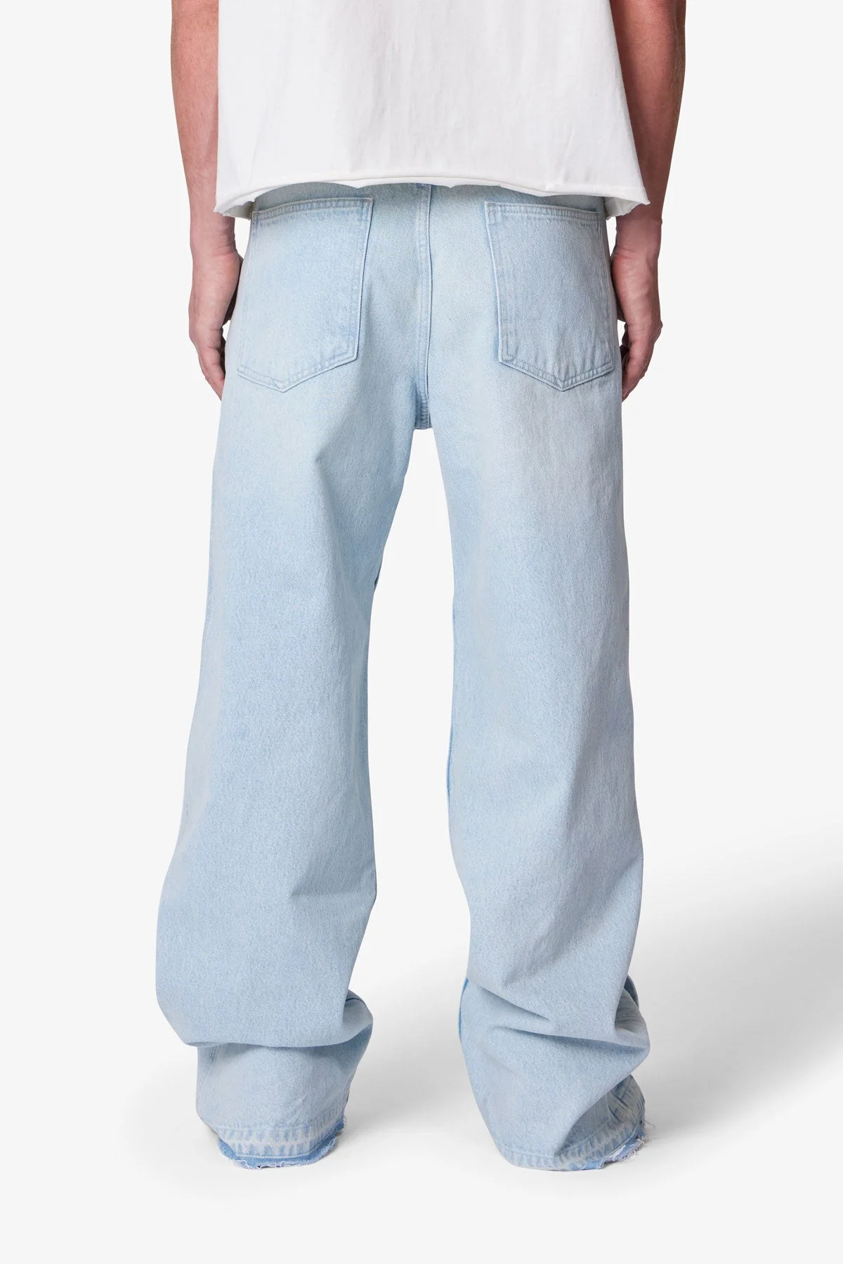 Ultra Baggy Offset Button Denim - Light Blue - Image 5