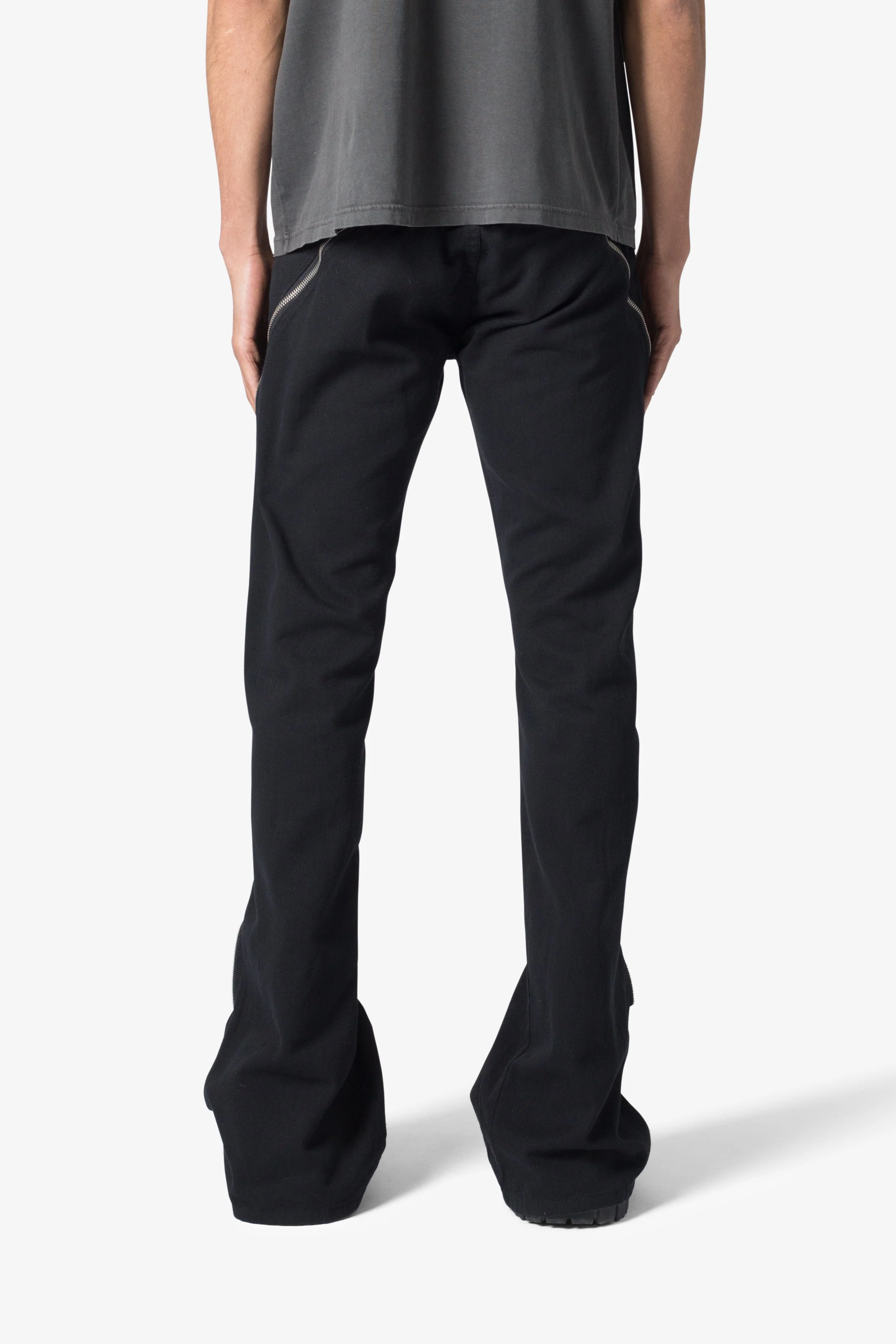 D519 Zipper Flare Denim - Black - Image 5