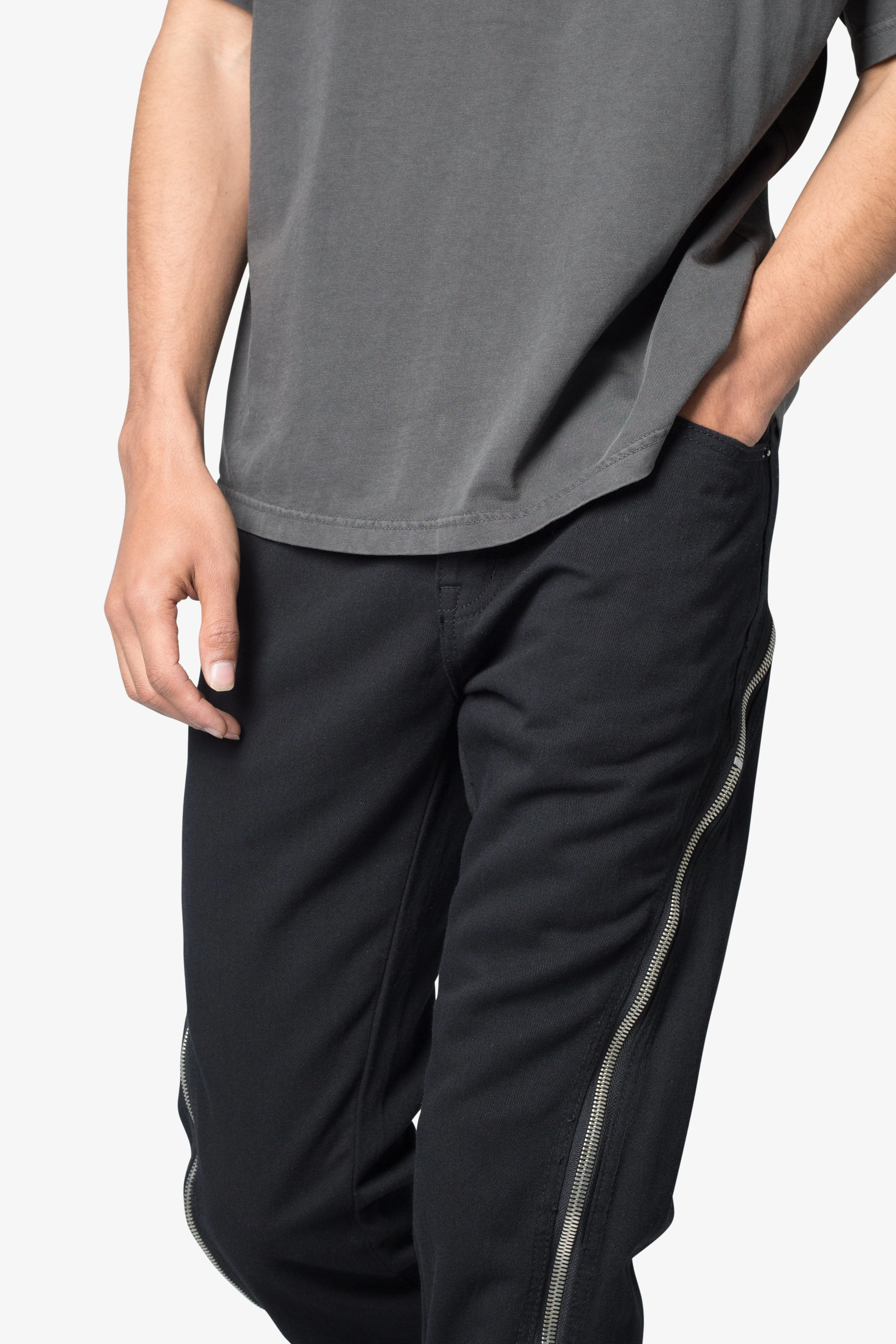 D519 Zipper Flare Denim - Black - Image 7