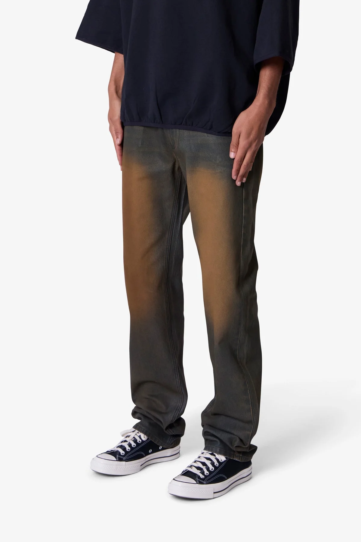 D732 Rust Wash Denim - Black/Brown - Image 3
