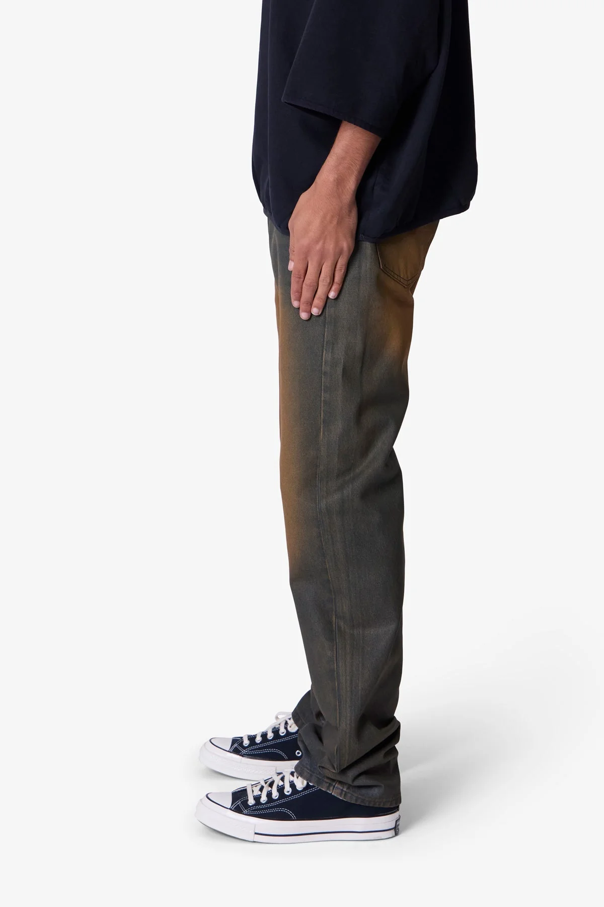D732 Rust Wash Denim - Black/Brown - Image 4
