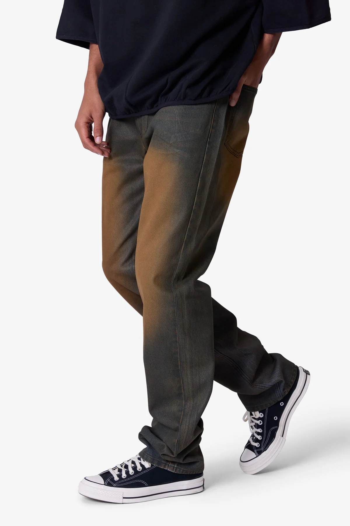 D732 Rust Wash Denim - Black/Brown - Image 6