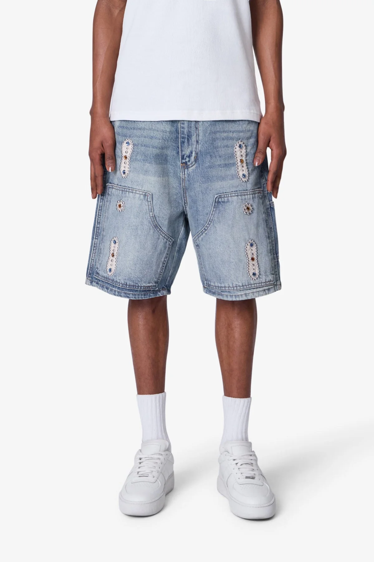 Western Jewel Denim Shorts - Blue - Image 3