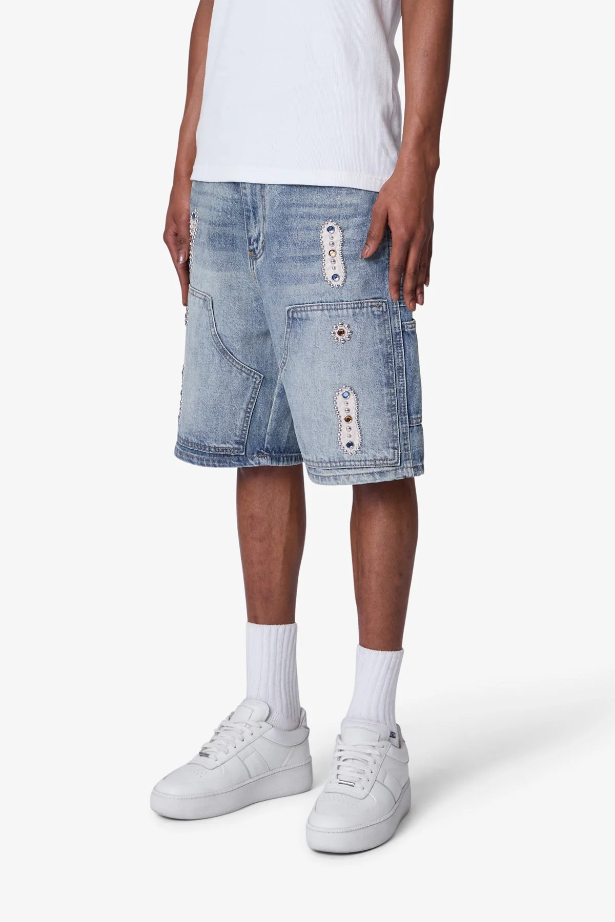 Western Jewel Denim Shorts - Blue - Image 4