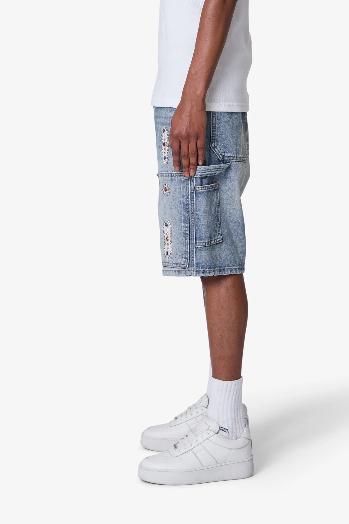 Western Jewel Denim Shorts - Blue - Image 5