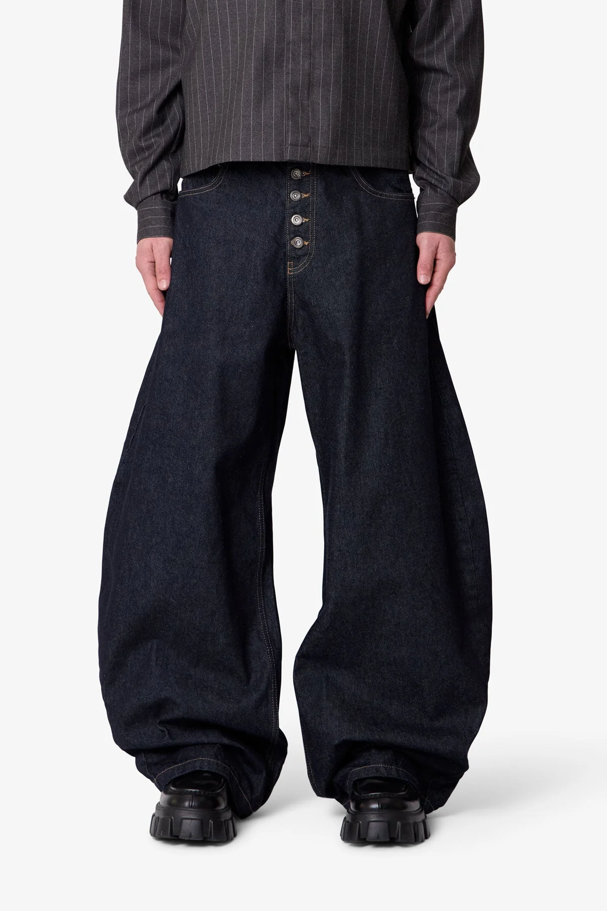 Exposed Shank Barrel Denim - Rinsed Indigo - Image 2