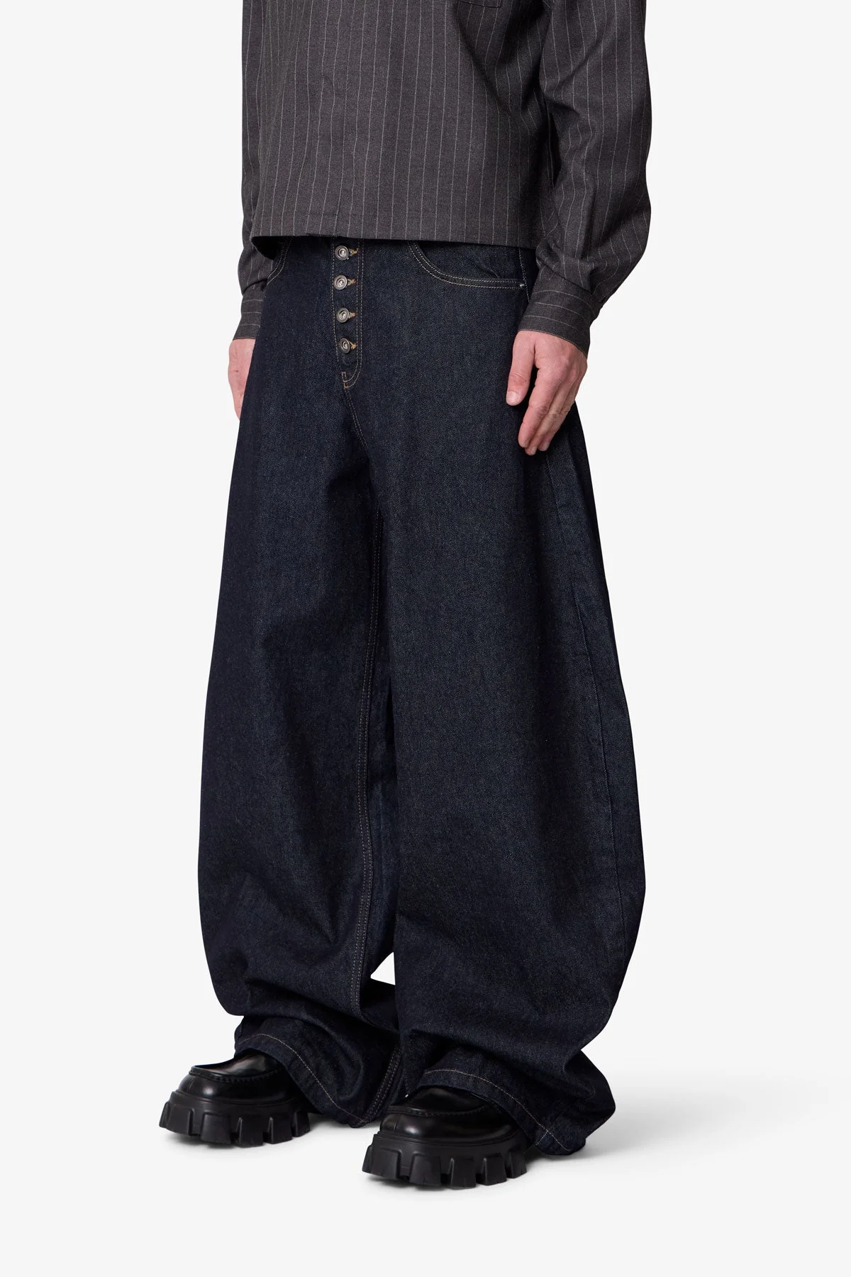 Exposed Shank Barrel Denim - Rinsed Indigo - Image 3