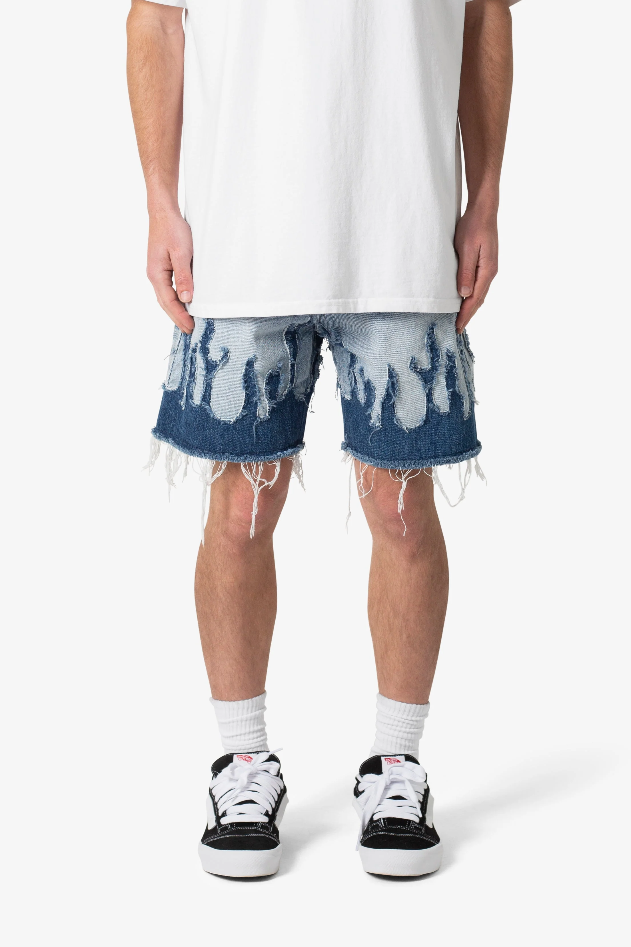 Flame Denim Shorts - Blue - Image 2