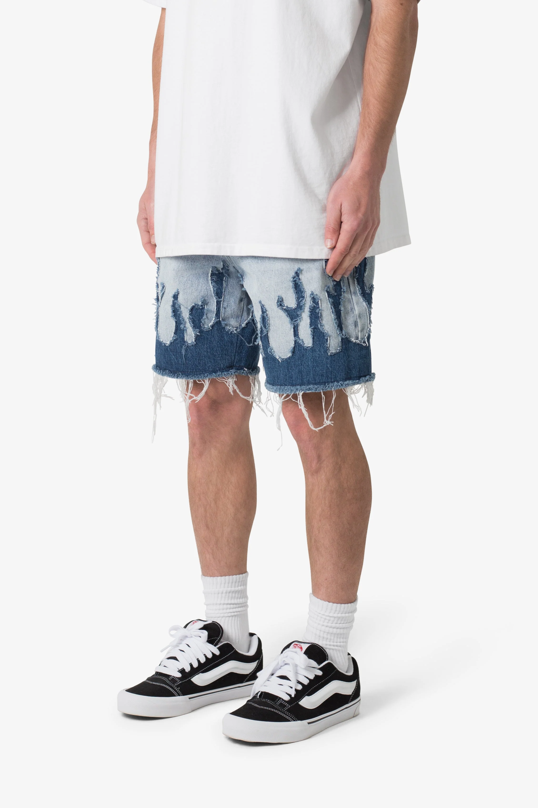 Flame Denim Shorts - Blue - Image 3