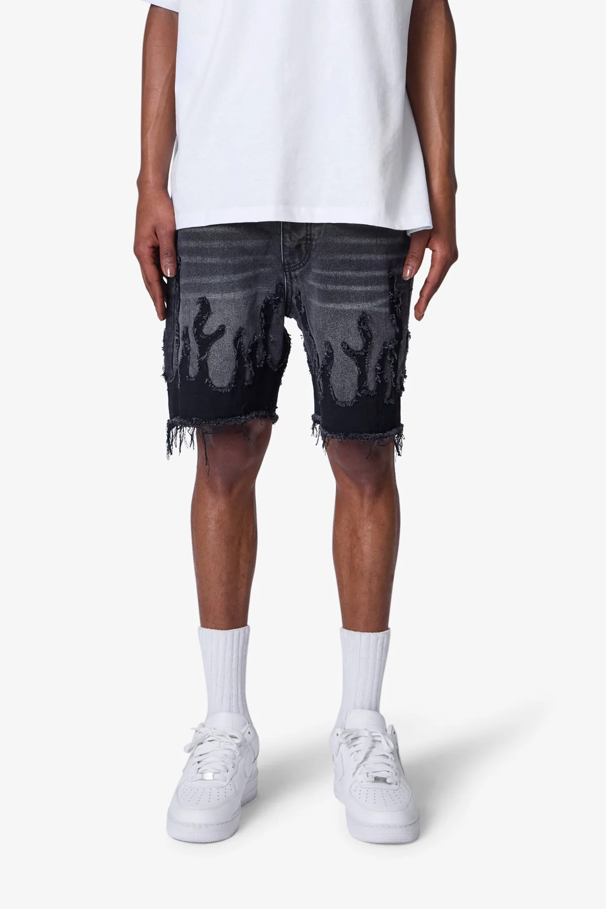 Flame Denim Shorts - Washed Black - Image 3