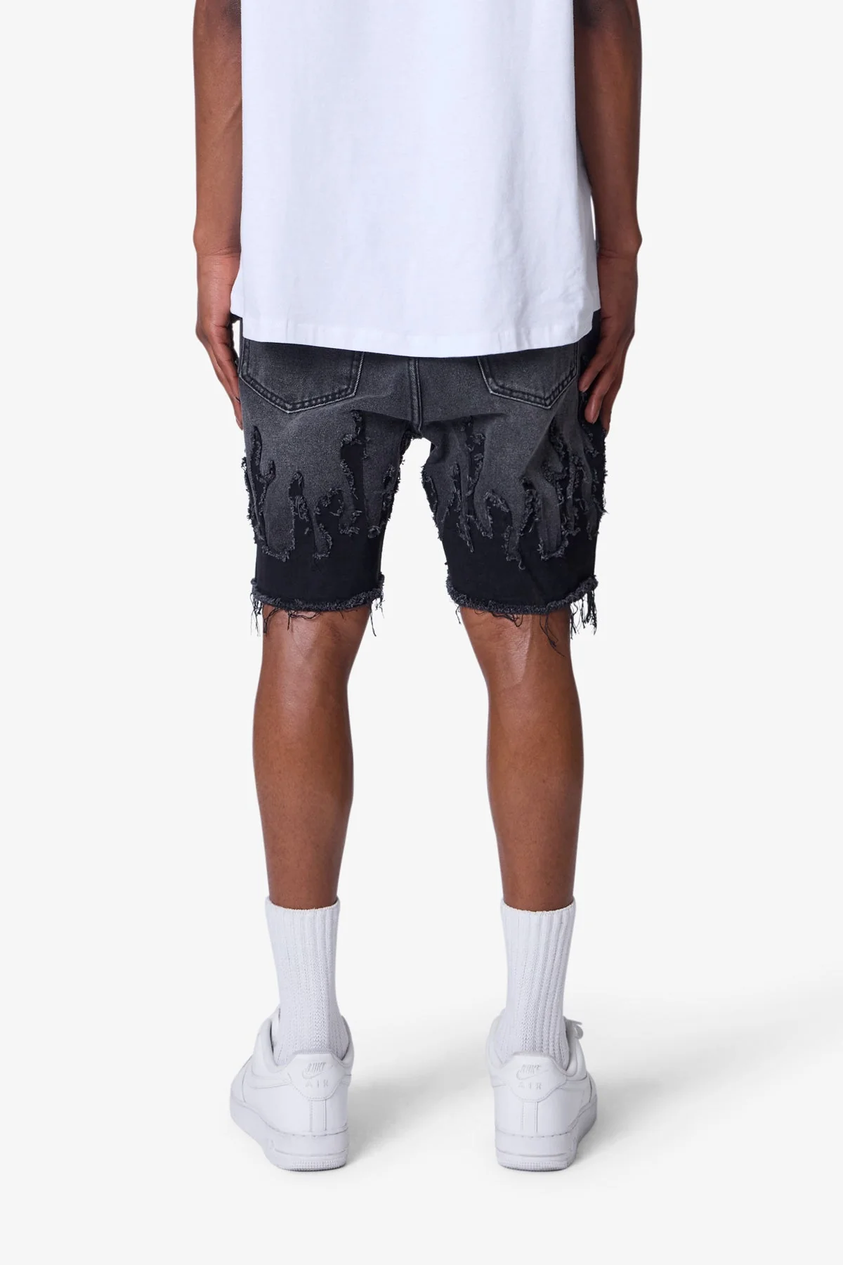 Flame Denim Shorts - Washed Black - Image 6