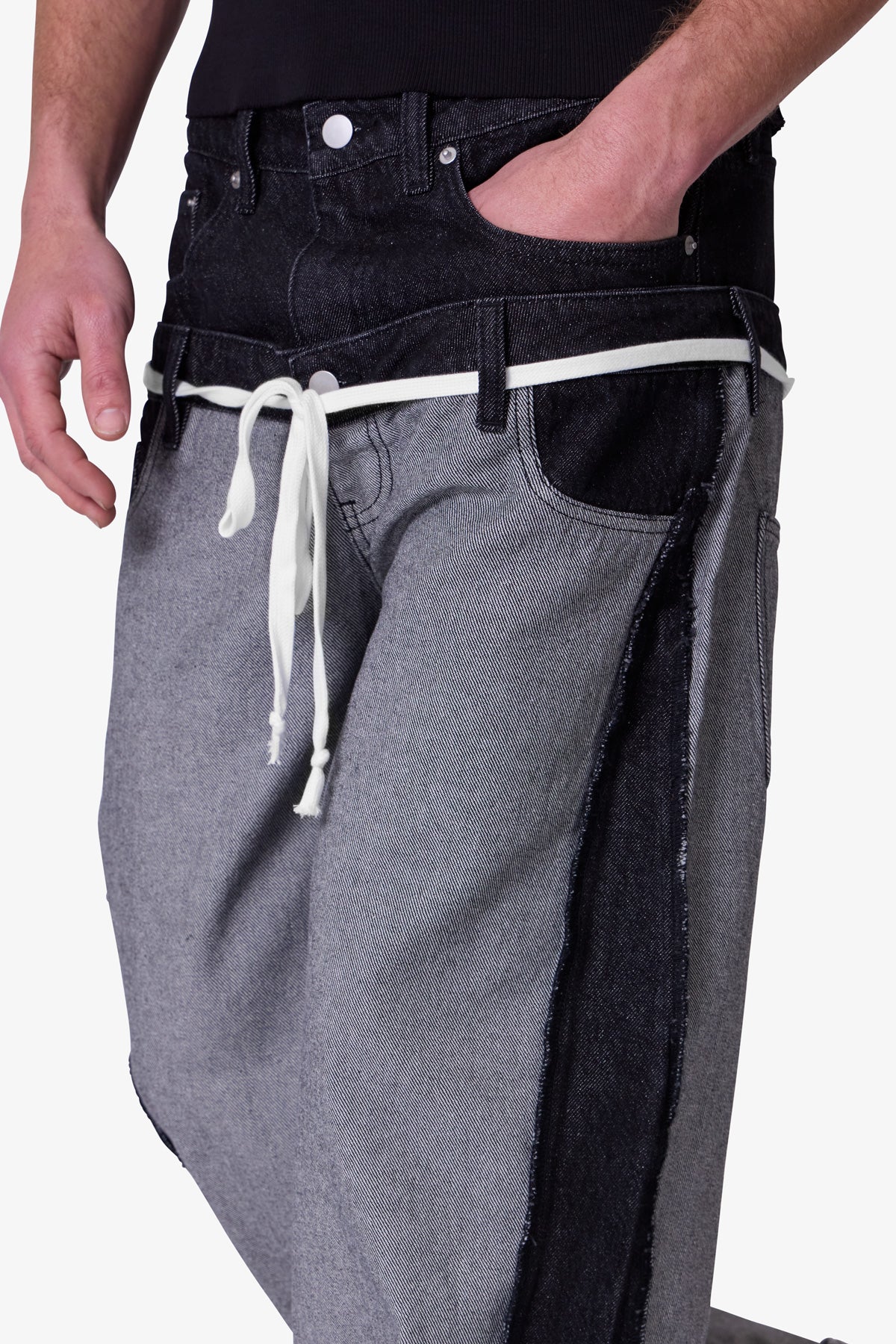Inside Out Slip off Denim - Washed Black - Image 7