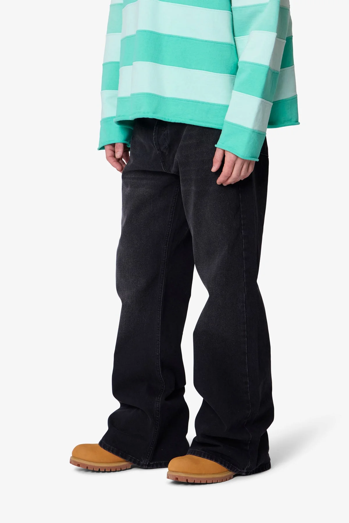 Kick Flare Denim - Washed Black - Image 6
