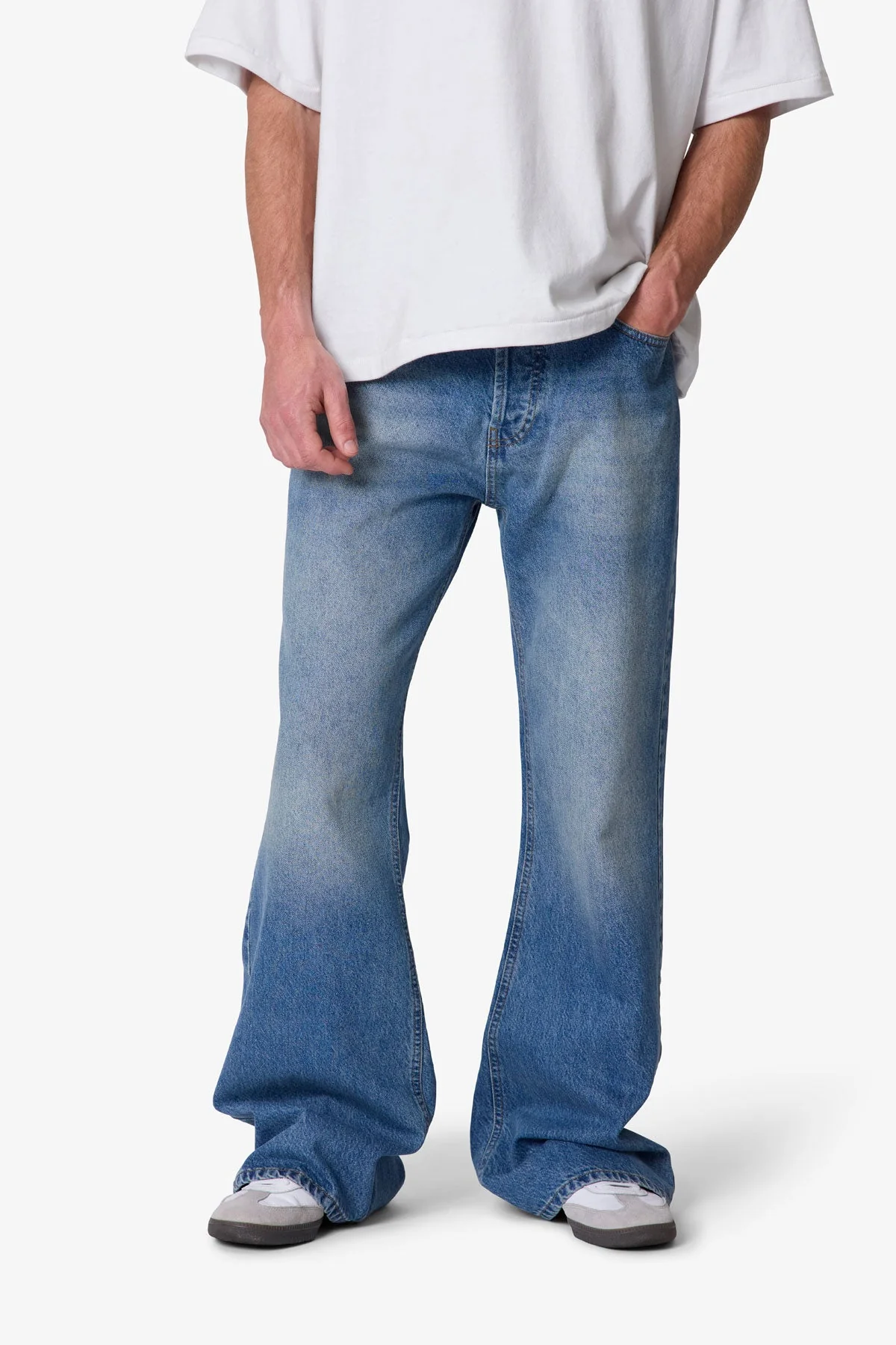 Kick Flare Denim - Washed Blue - Image 6