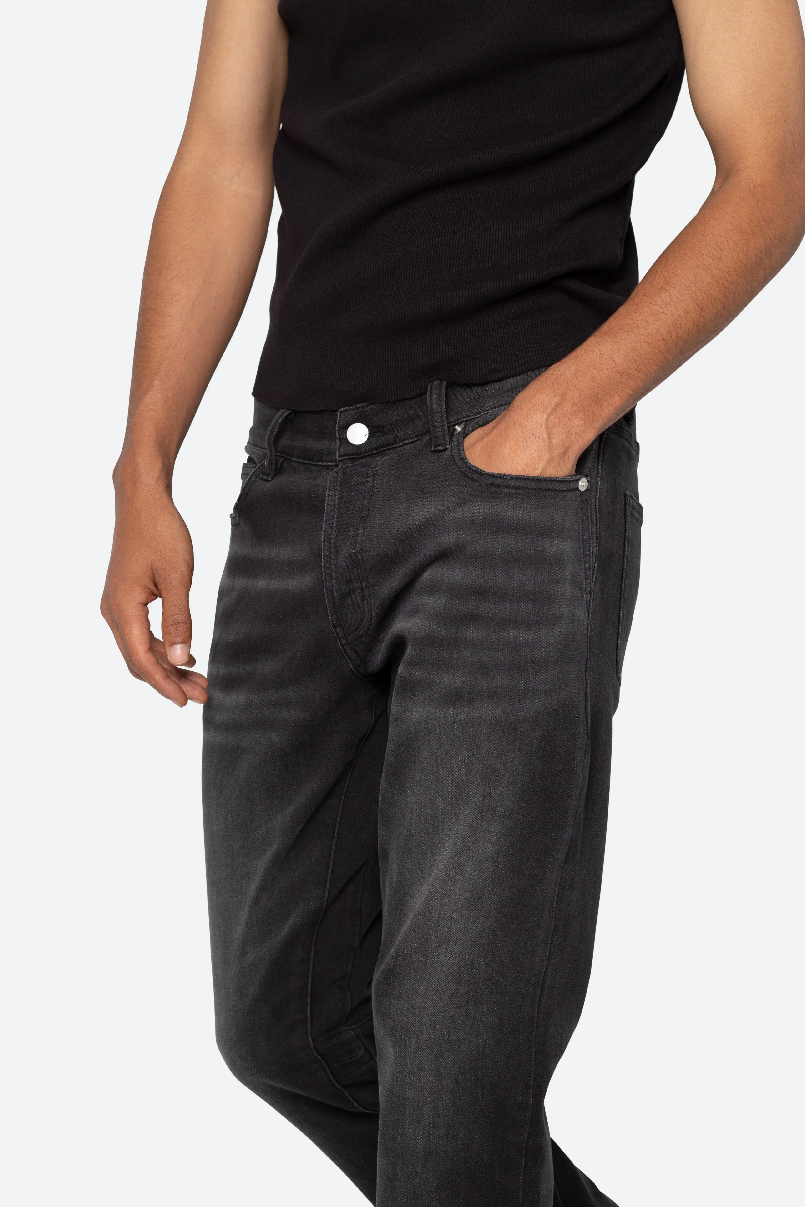 M524 Slim Stacked Denim - Washed Black - Image 8