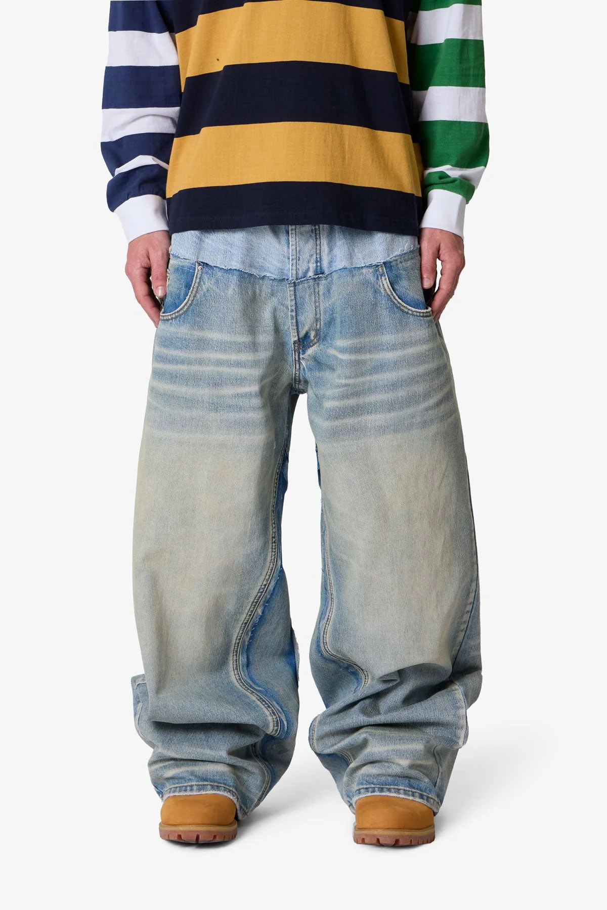 Mega Baggy Layered Denim - Medium Blue - Image 2