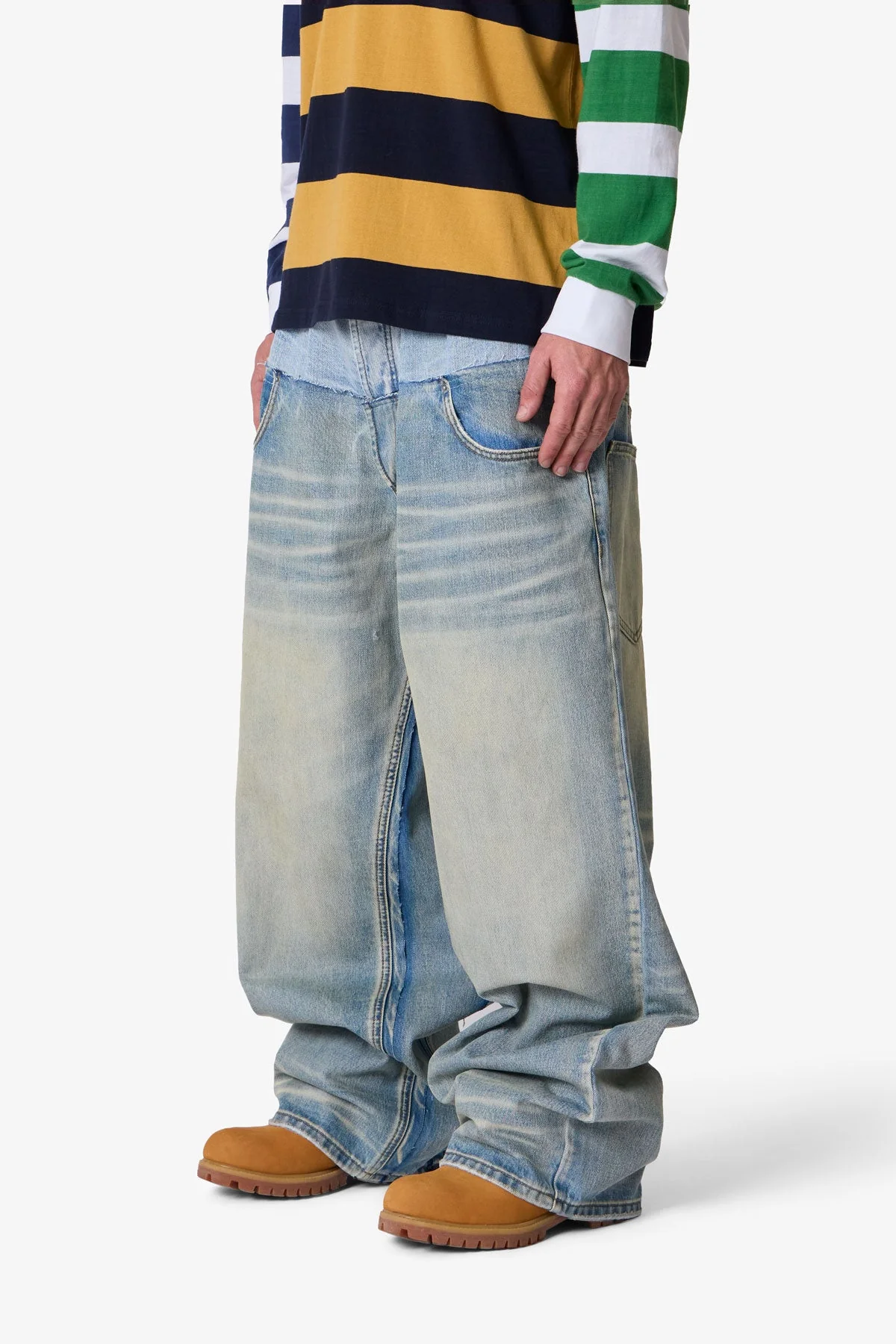 Mega Baggy Layered Denim - Medium Blue - Image 3