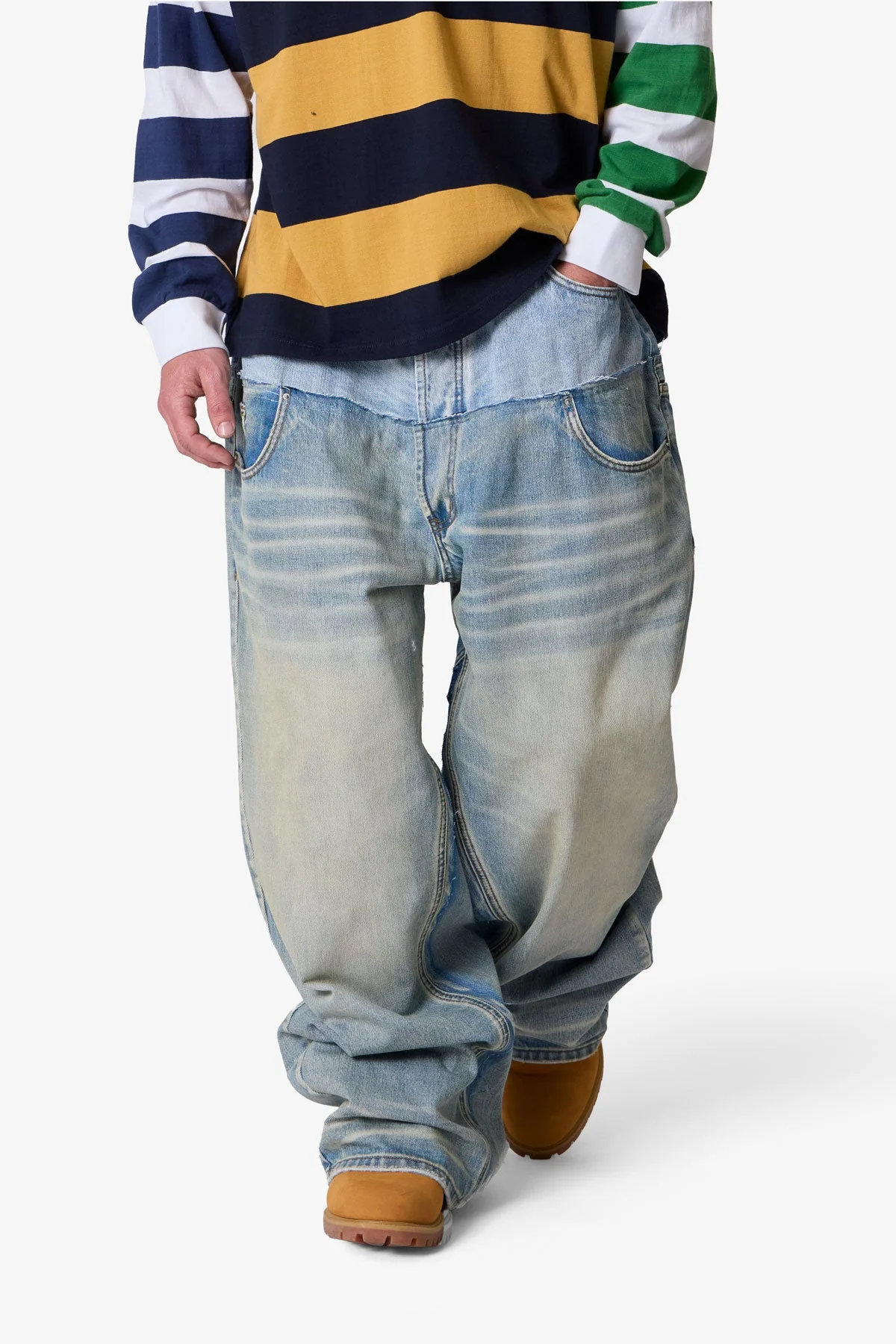 Mega Baggy Layered Denim - Medium Blue - Image 6