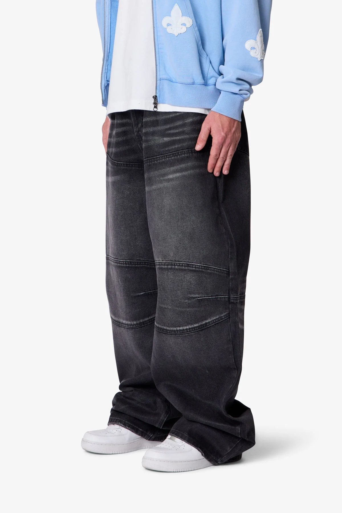 Mega Baggy Moto Denim - Waxed Black - Image 3