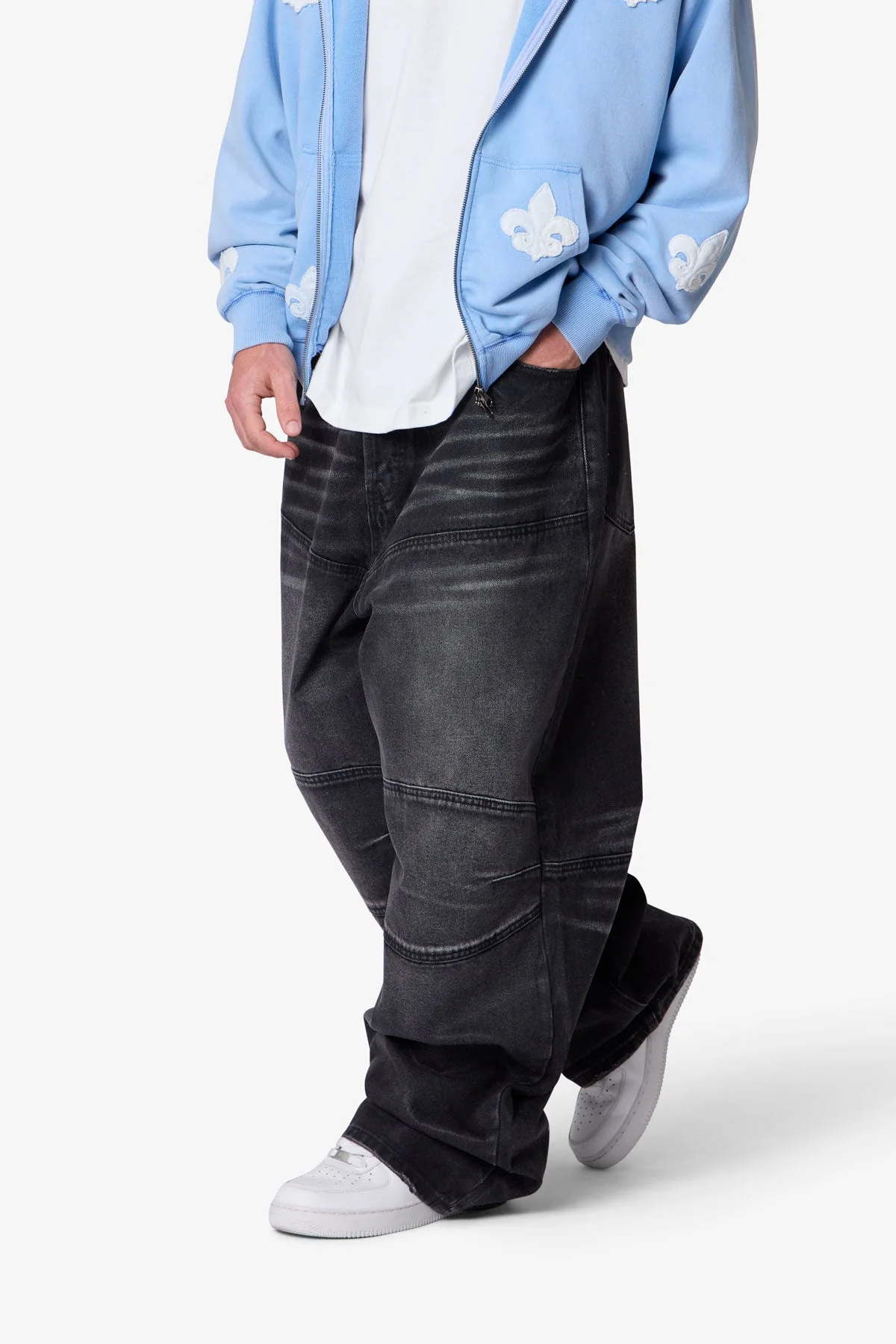 Mega Baggy Moto Denim - Waxed Black - Image 6