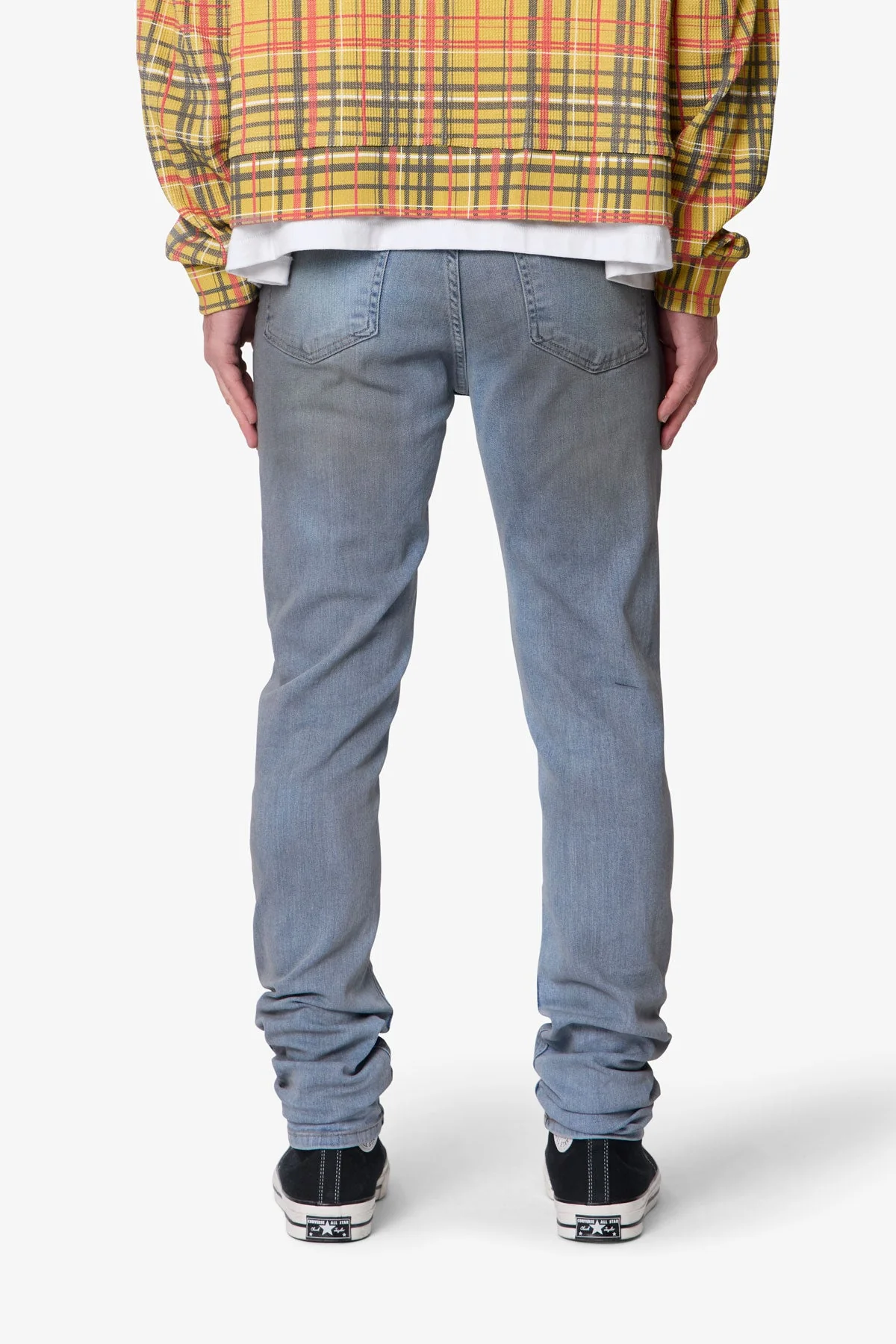 Oil Ruched Skinny Denim - Blue - Image 5