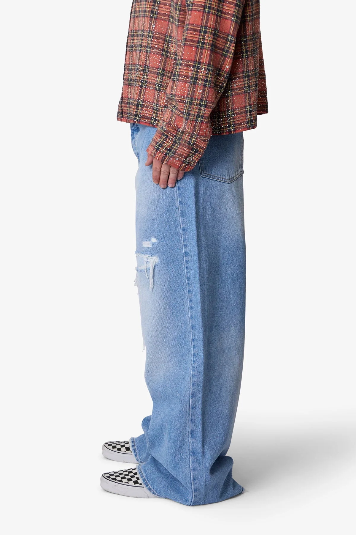 Patched Rave Denim - Washed Blue - Image 4