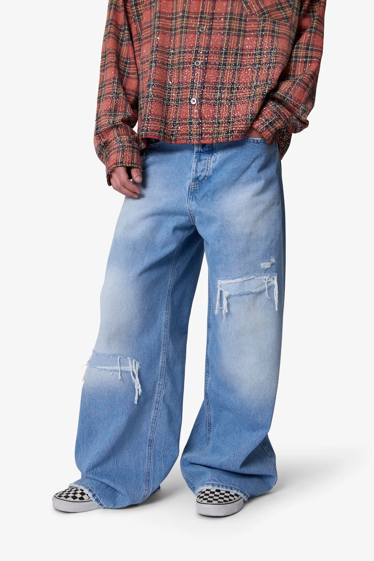 Patched Rave Denim - Washed Blue - Image 6