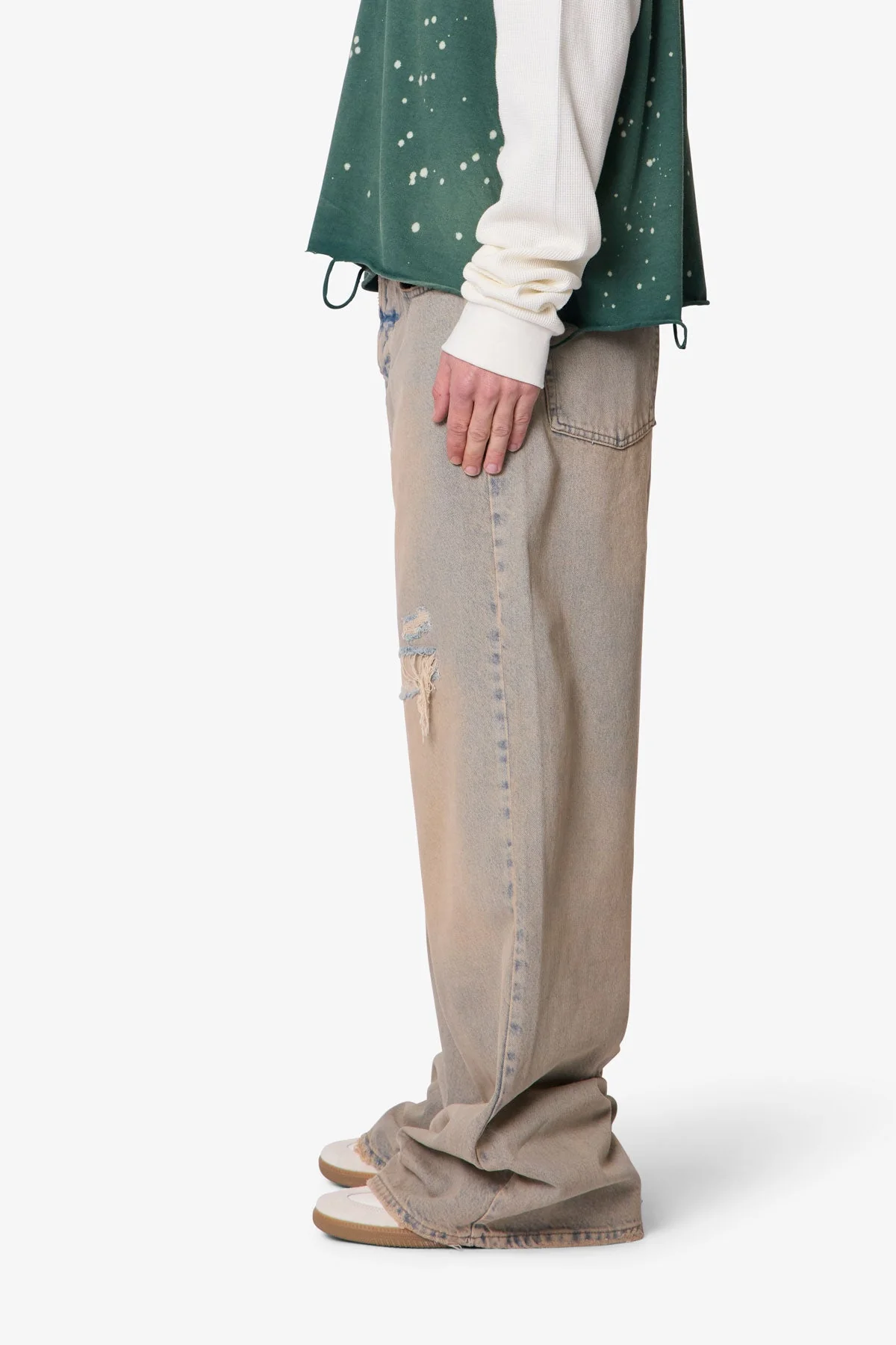 Patched Rave Denim - Washed Brown - Image 4