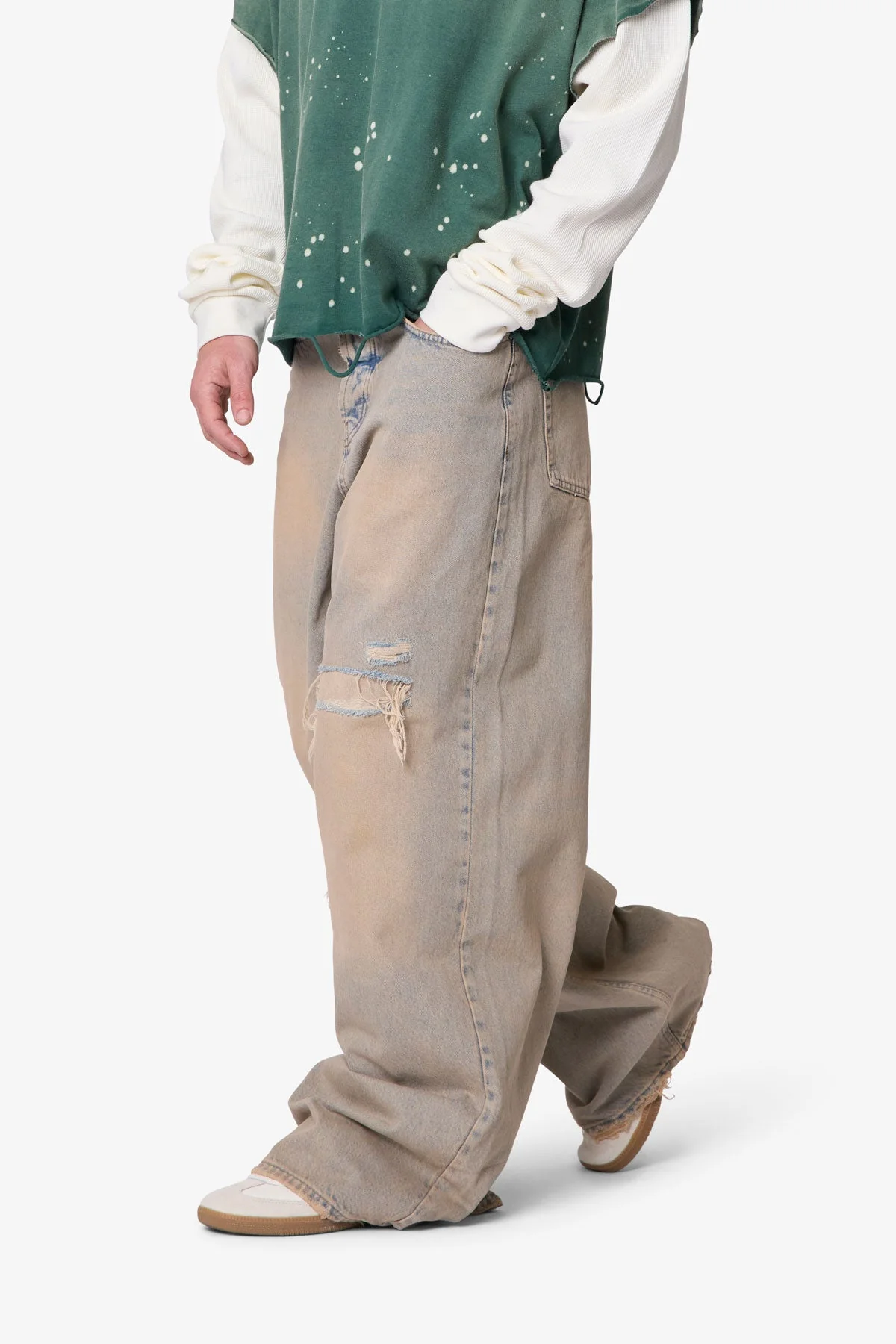 Patched Rave Denim - Washed Brown - Image 6