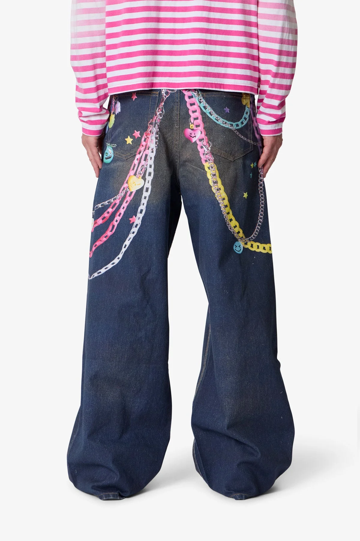 Rave Chain Printed Denim - Blue - Image 5