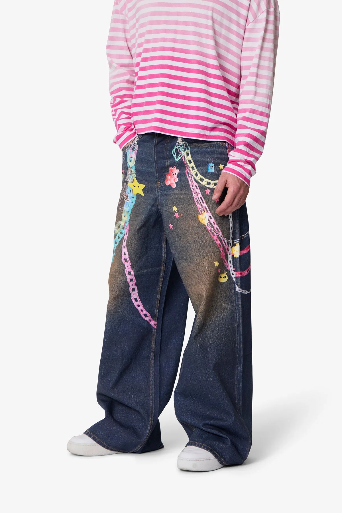 Rave Chain Printed Denim - Blue - Image 6