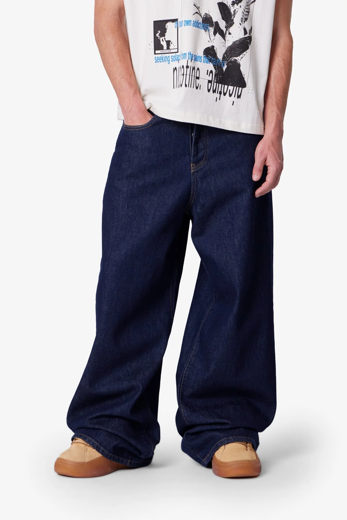 Raw Baggy Rave Denim - Washed Indigo - Image 6