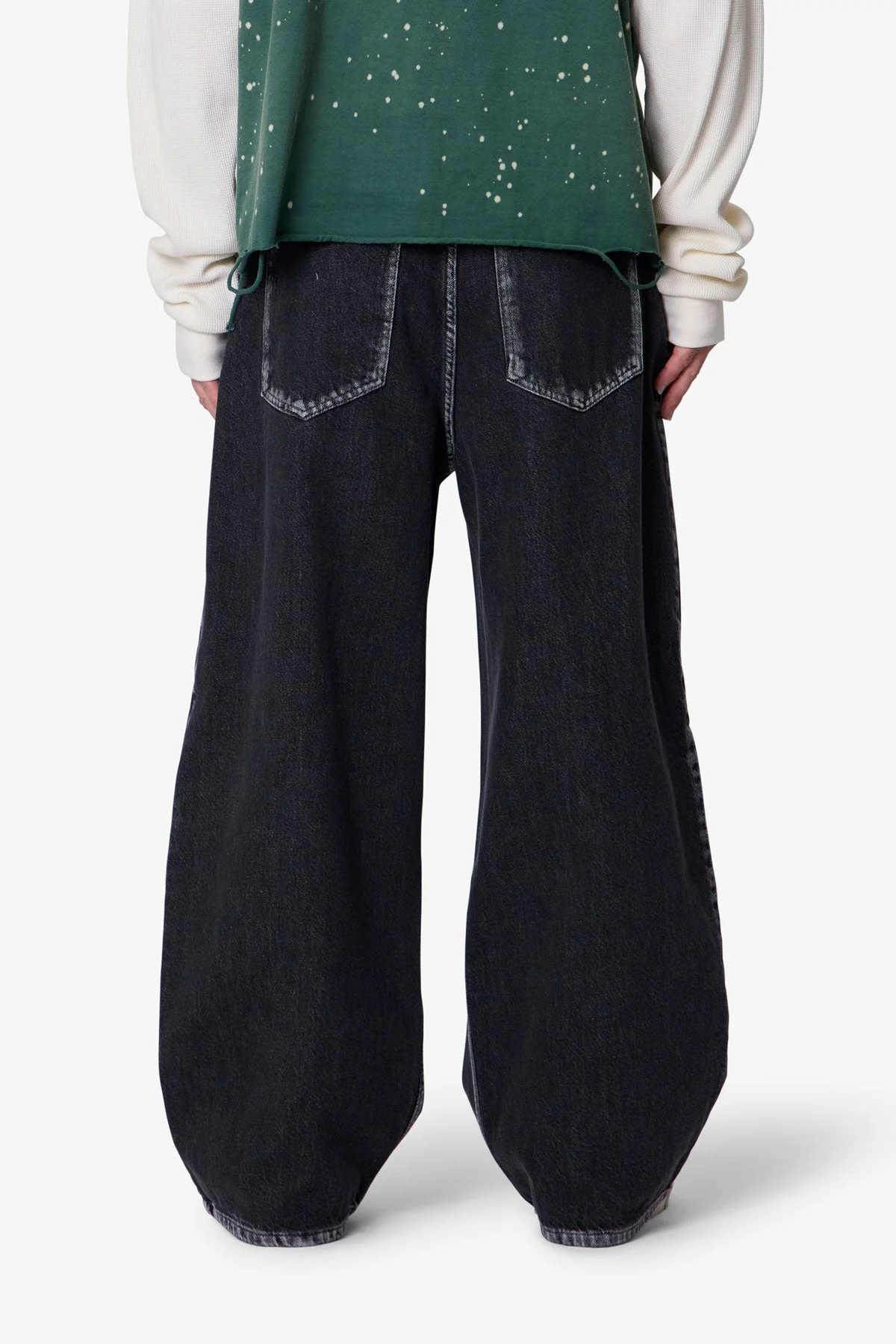 Raw Pleated Denim - Rinsed Black - Image 5