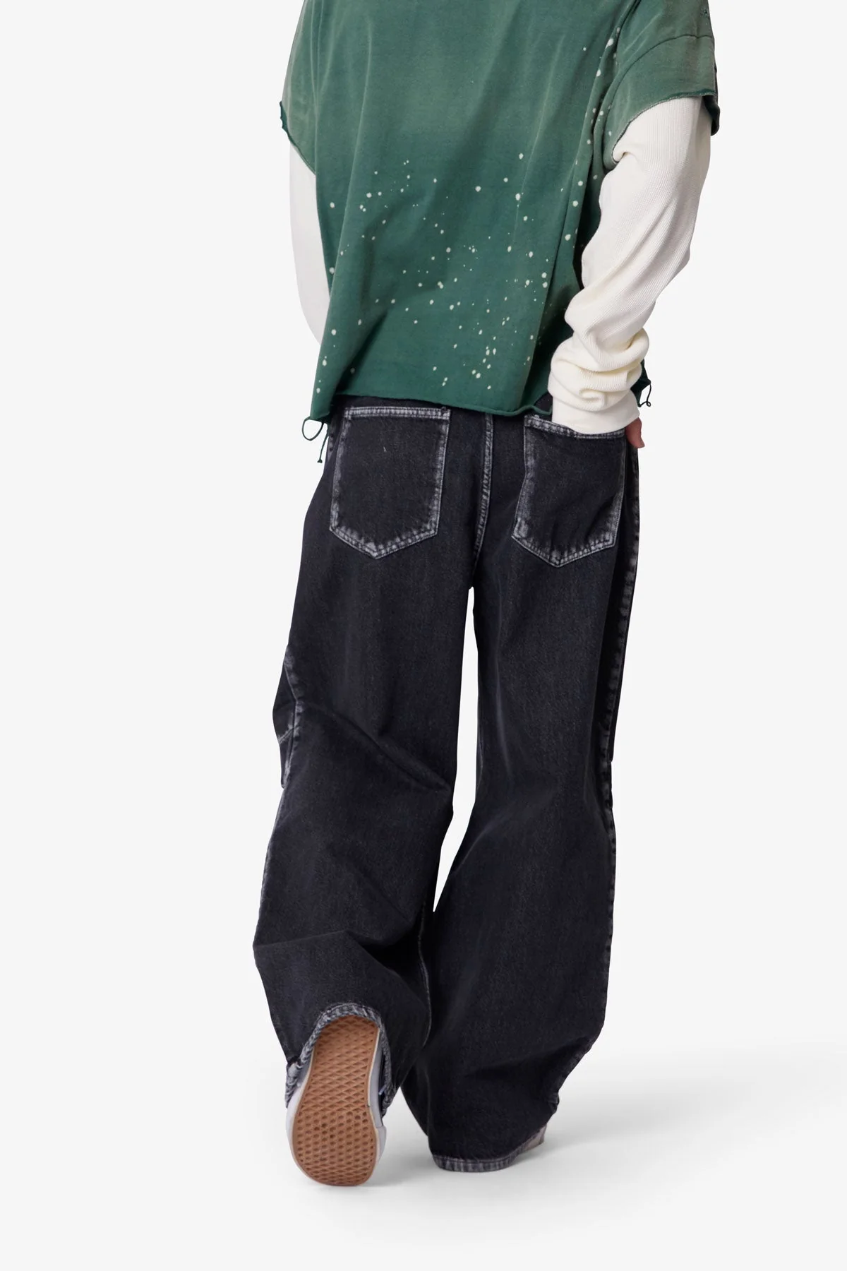 Raw Pleated Denim - Rinsed Black - Image 6