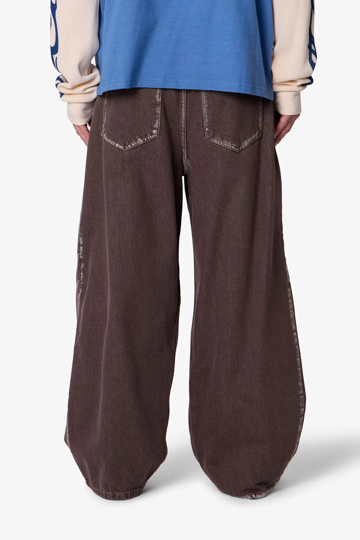 Raw Pleated Denim - Rinsed Brown - Image 5
