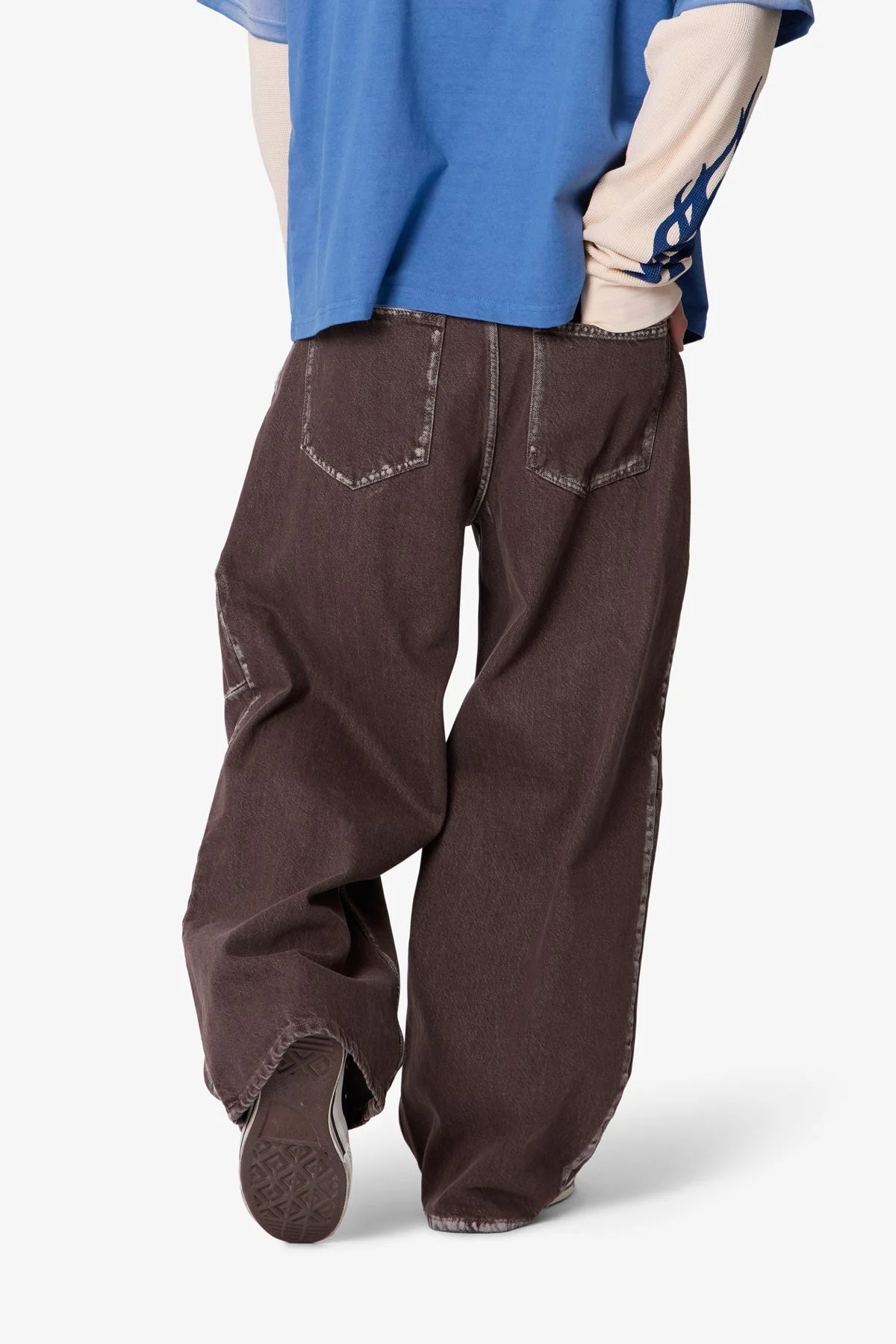 Raw Pleated Denim - Rinsed Brown - Image 6