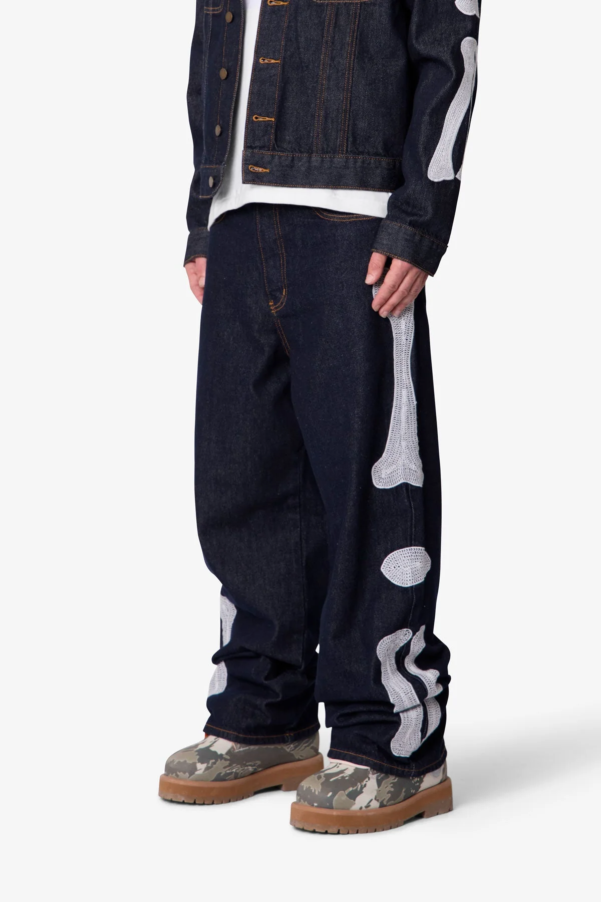 Raw Skeleton Ultra Baggy Denim - Rinsed Indigo - Image 3