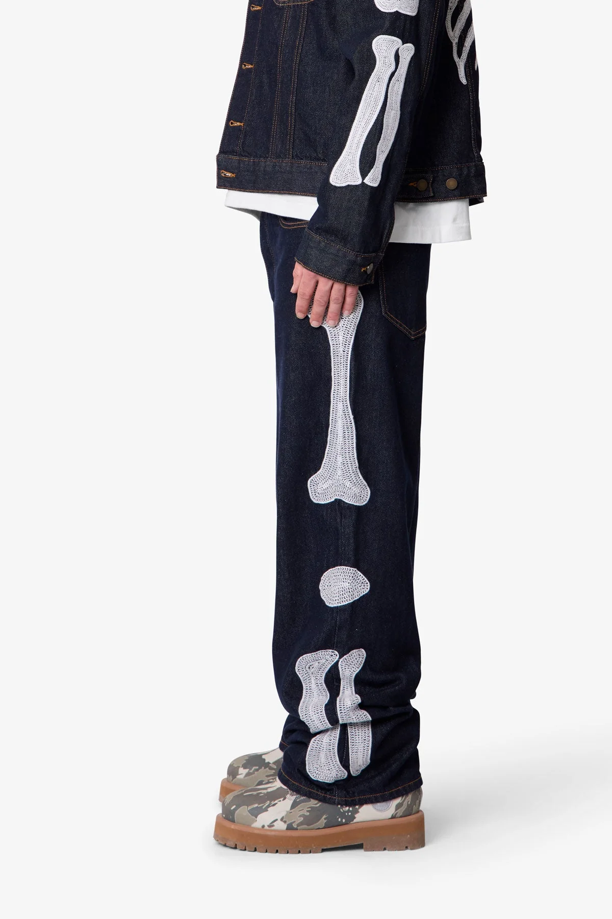 Raw Skeleton Ultra Baggy Denim - Rinsed Indigo - Image 4