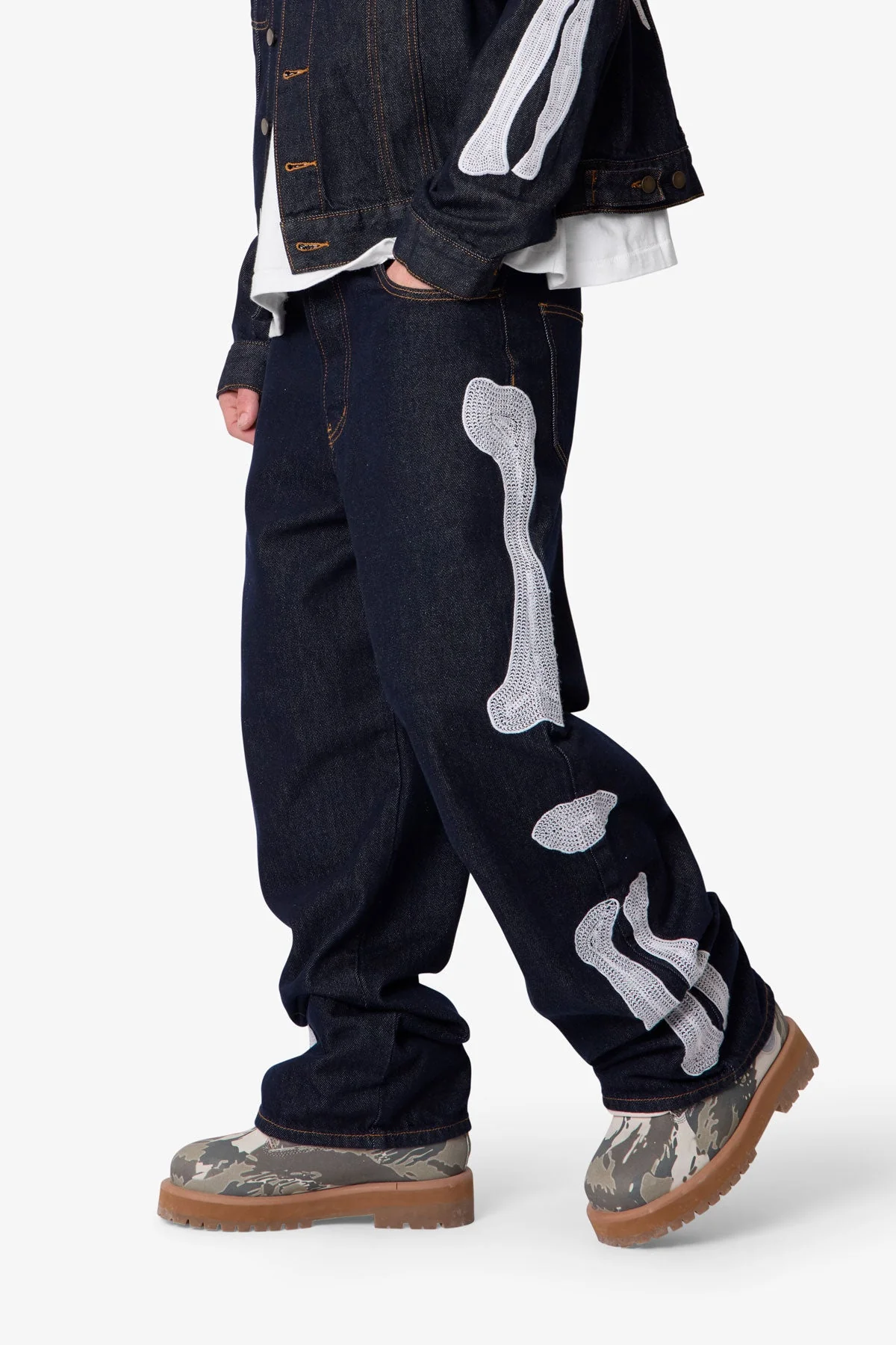 Raw Skeleton Ultra Baggy Denim - Rinsed Indigo - Image 6