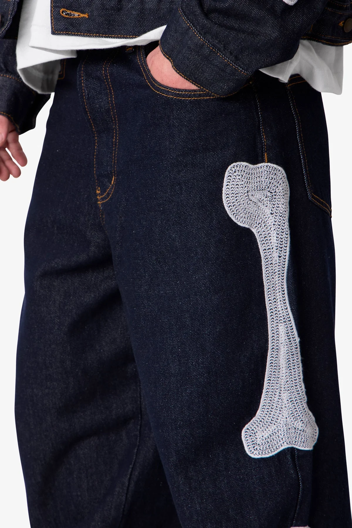 Raw Skeleton Ultra Baggy Denim - Rinsed Indigo - Image 7