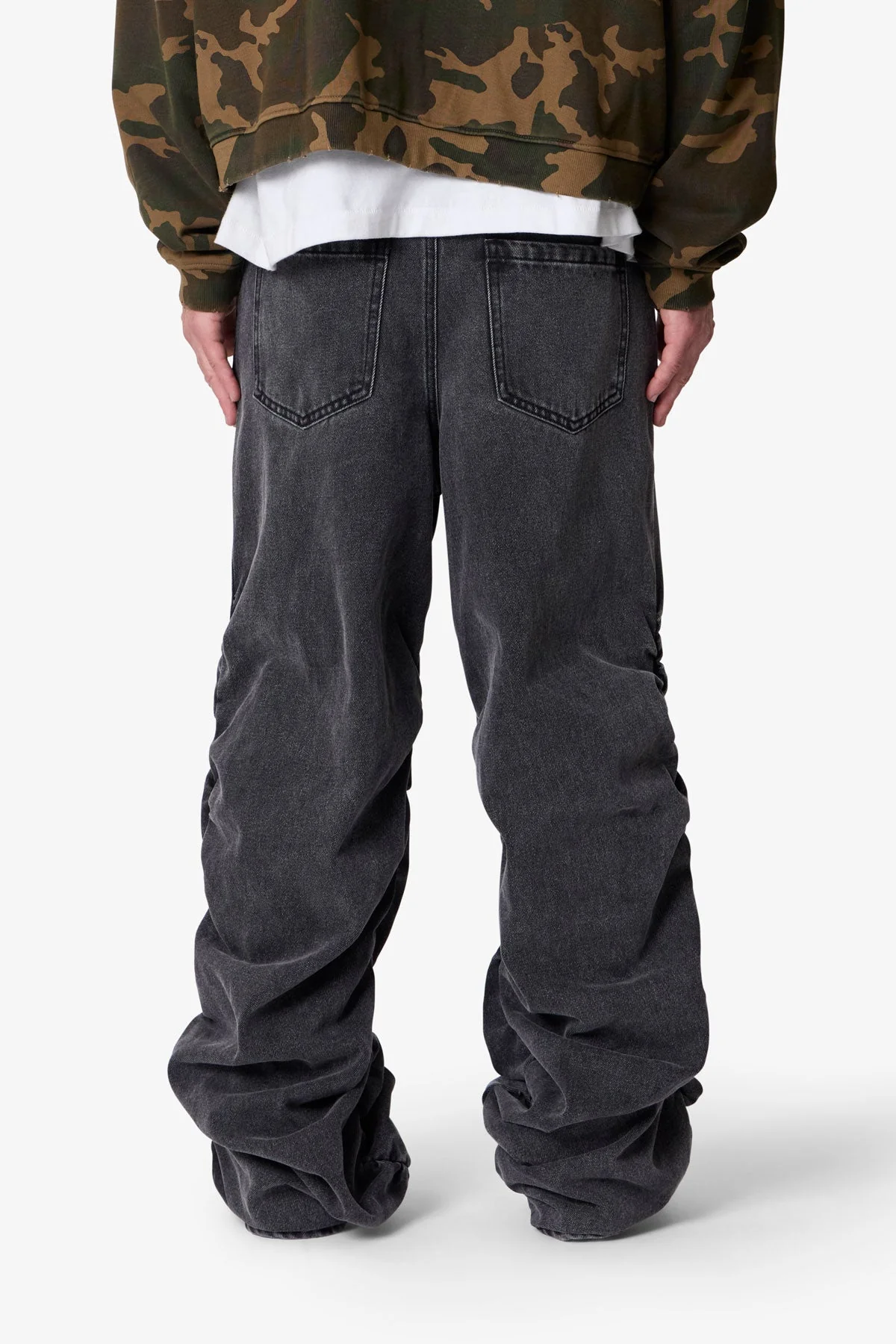 Ruched Denim - Washed Black - Image 5