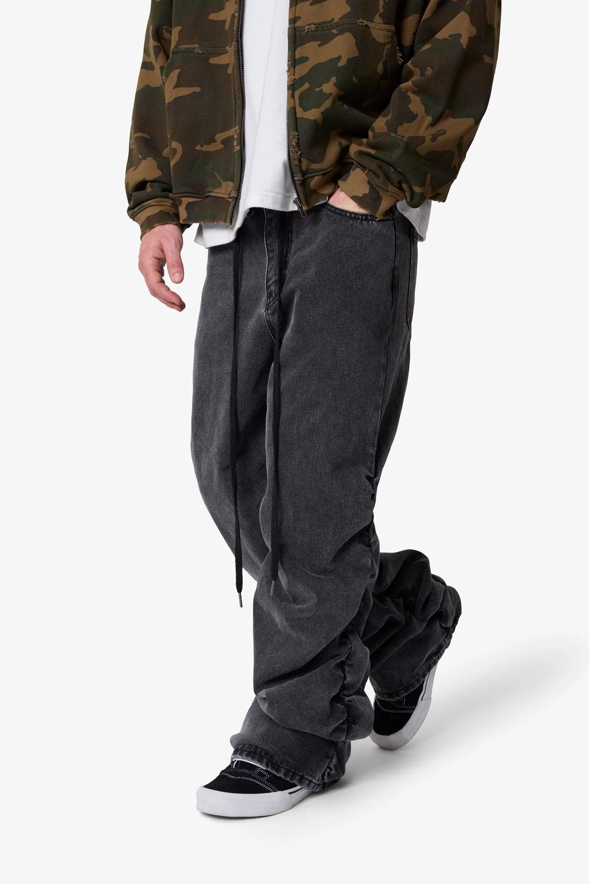 Ruched Denim - Washed Black - Image 6
