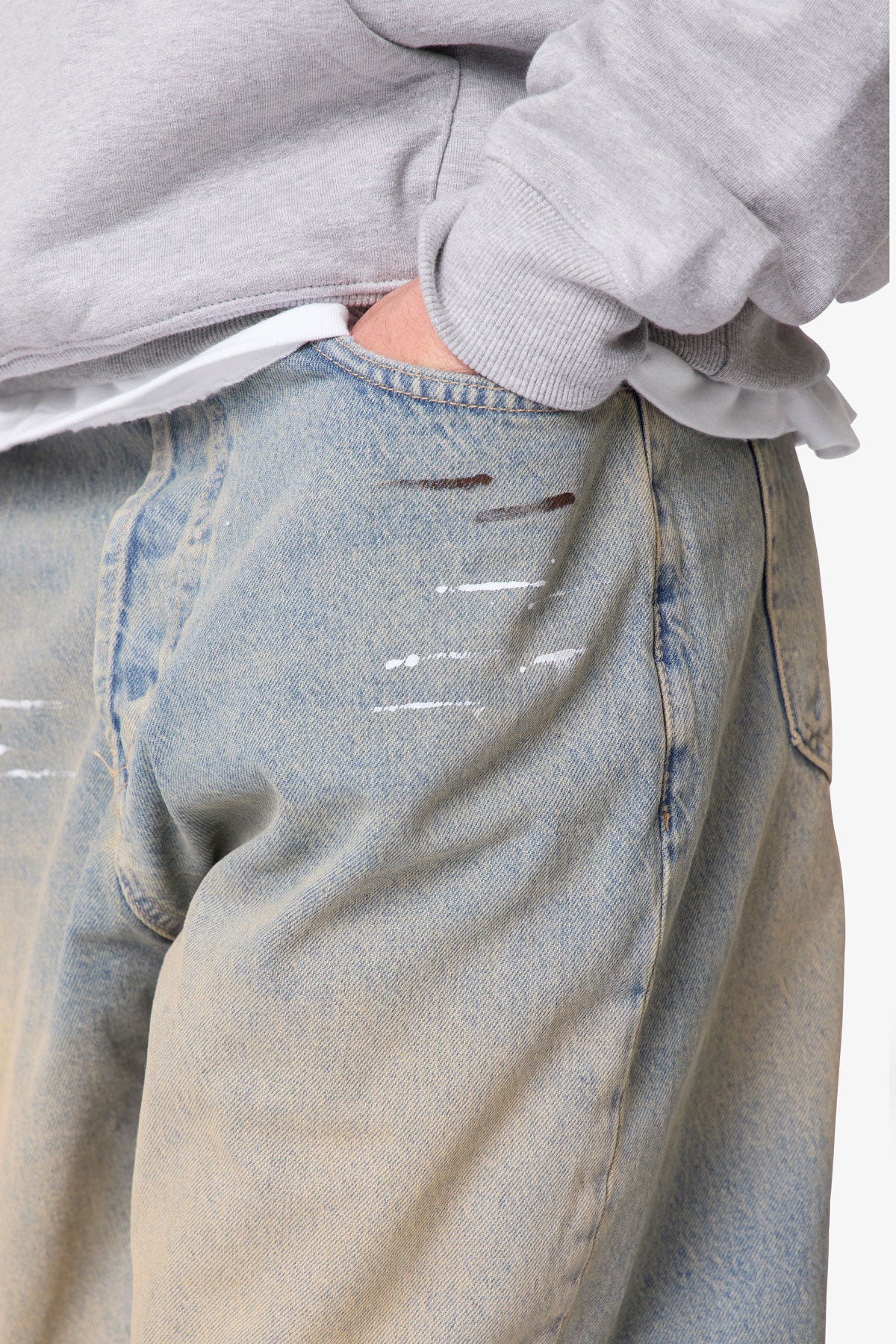 Ultra Baggy Painter Denim - Light Sand Washed Blue - Image 7